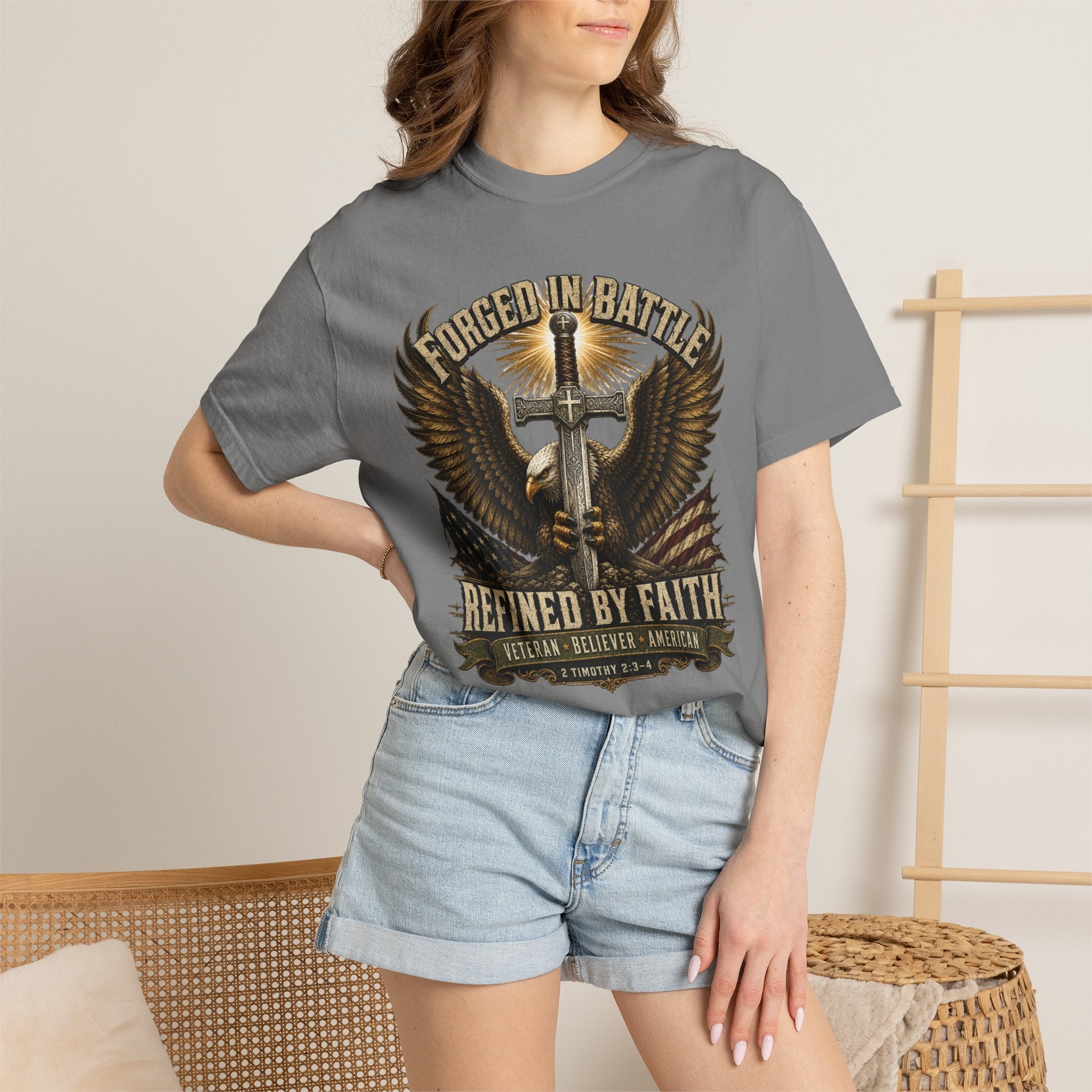 Forged In Battle - Refined By Faith Tee Shirt