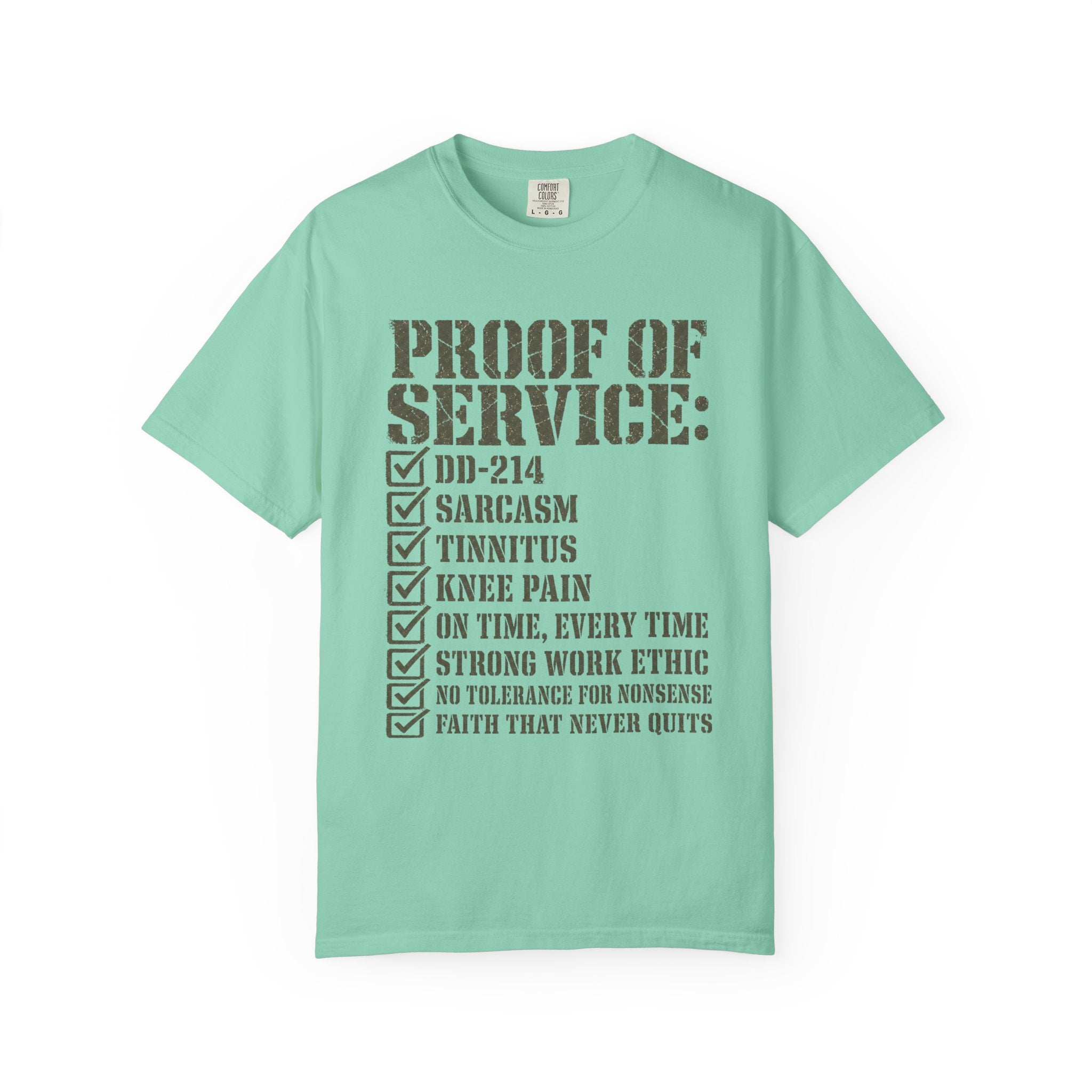 Military Service Checklist Tee Shirt