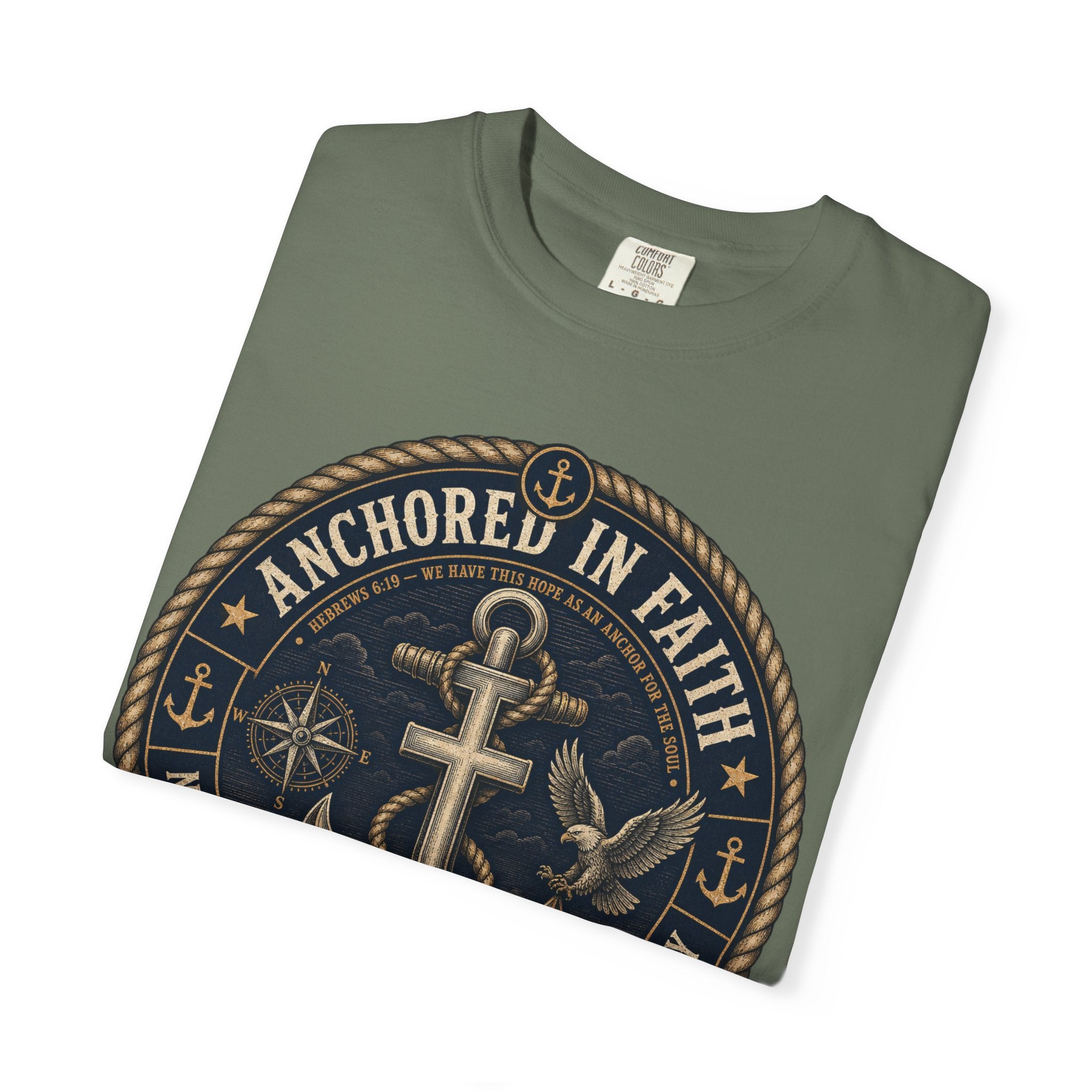 Navy Veteran - Anchored In Faith Tee Shirt