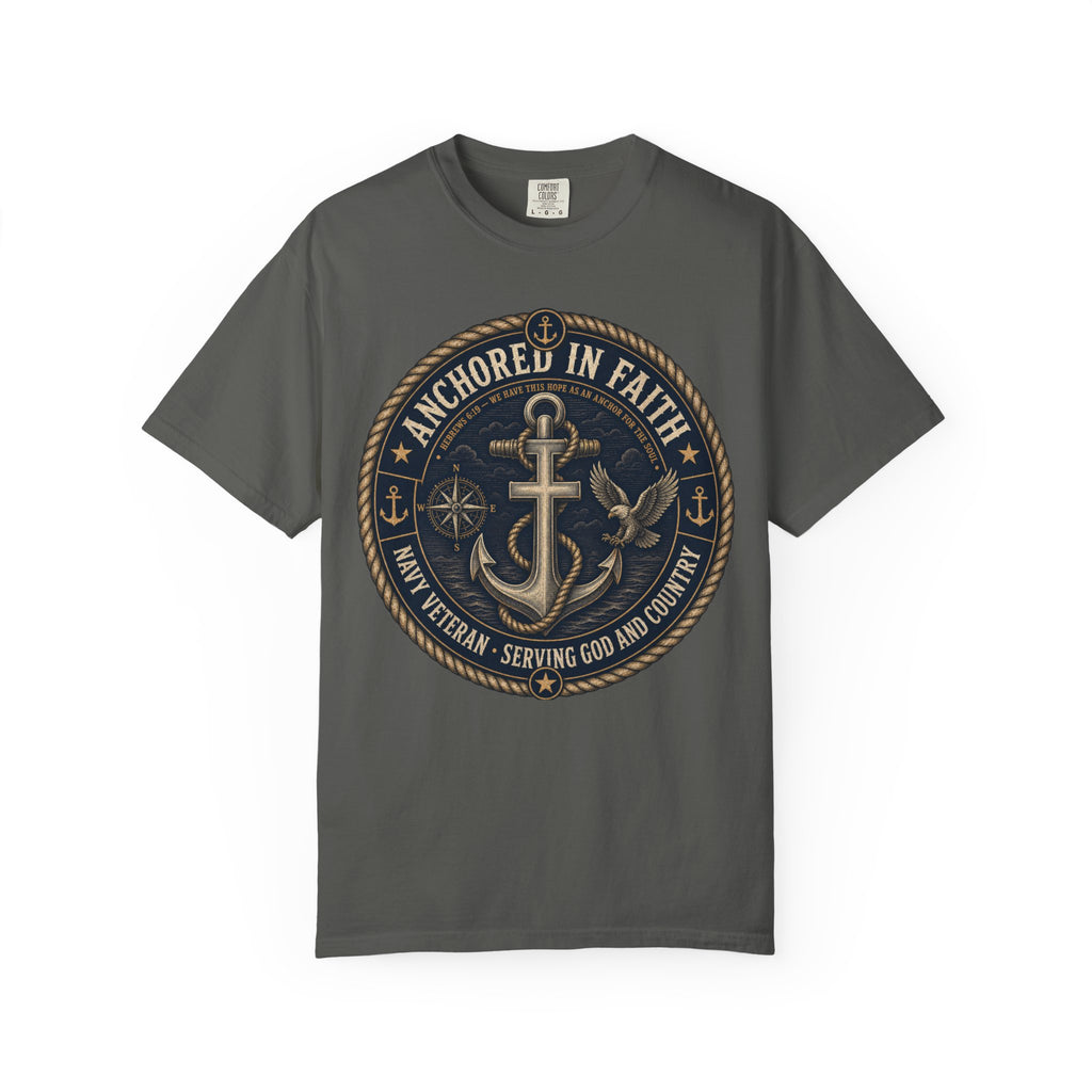 Navy Veteran - Anchored In Faith Tee Shirt