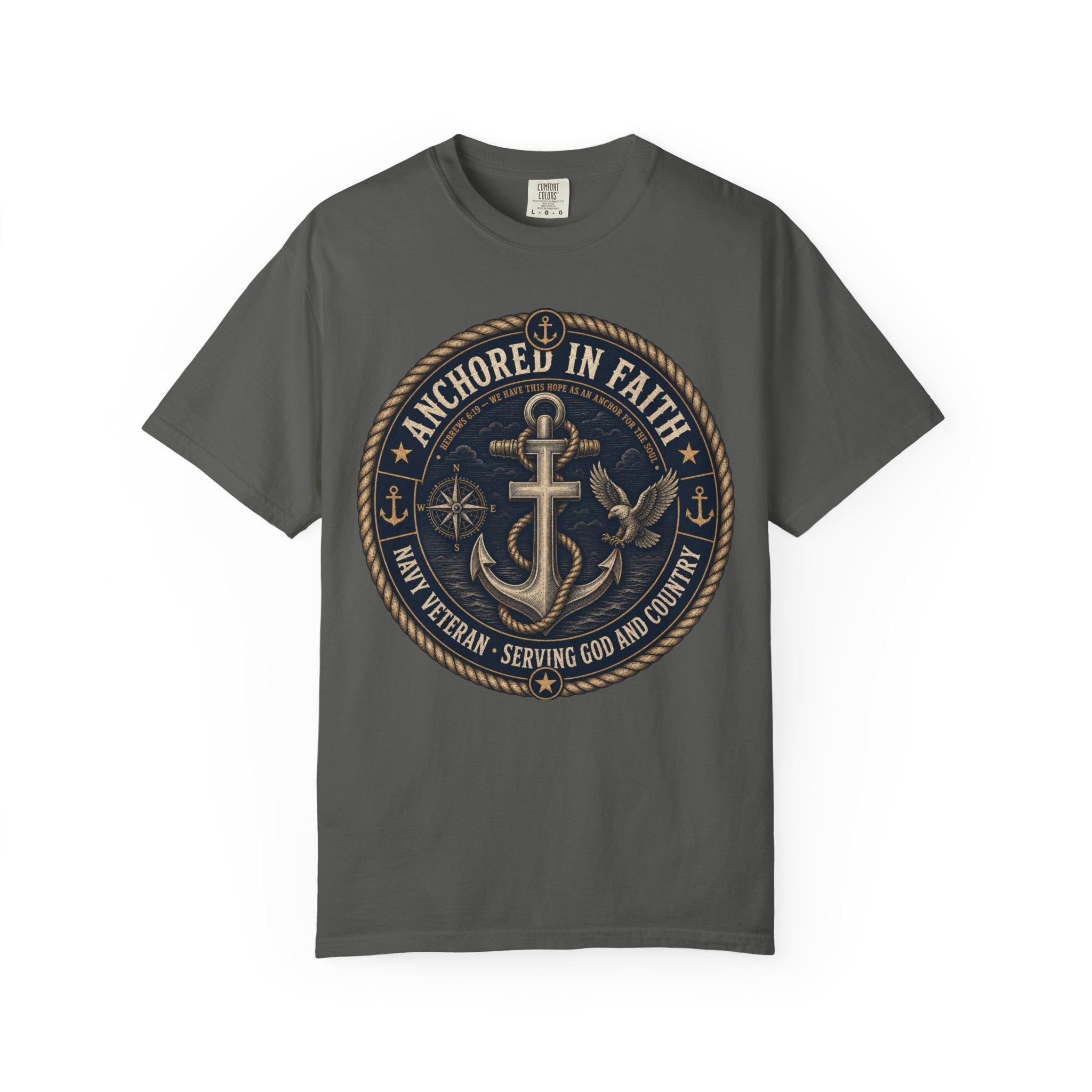 Navy Veteran - Anchored In Faith Tee Shirt