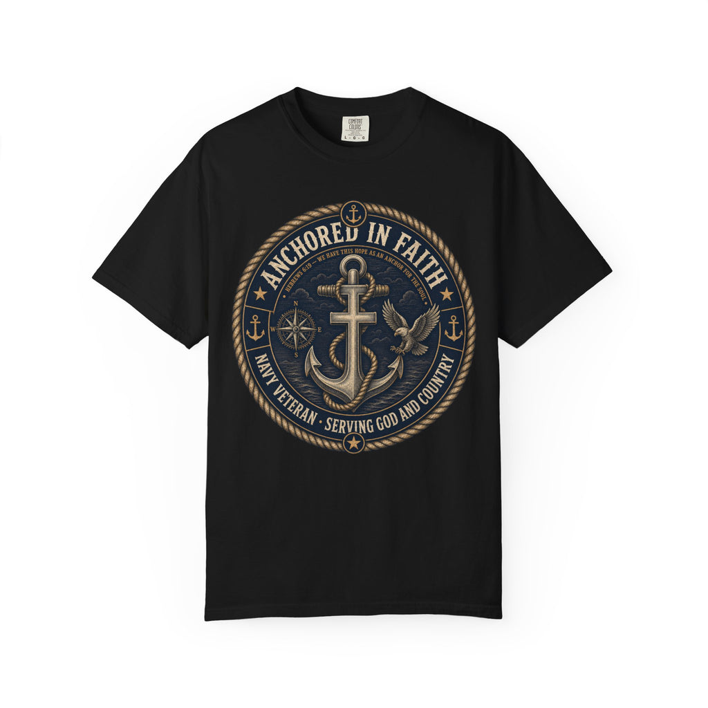 Navy Veteran - Anchored In Faith Tee Shirt