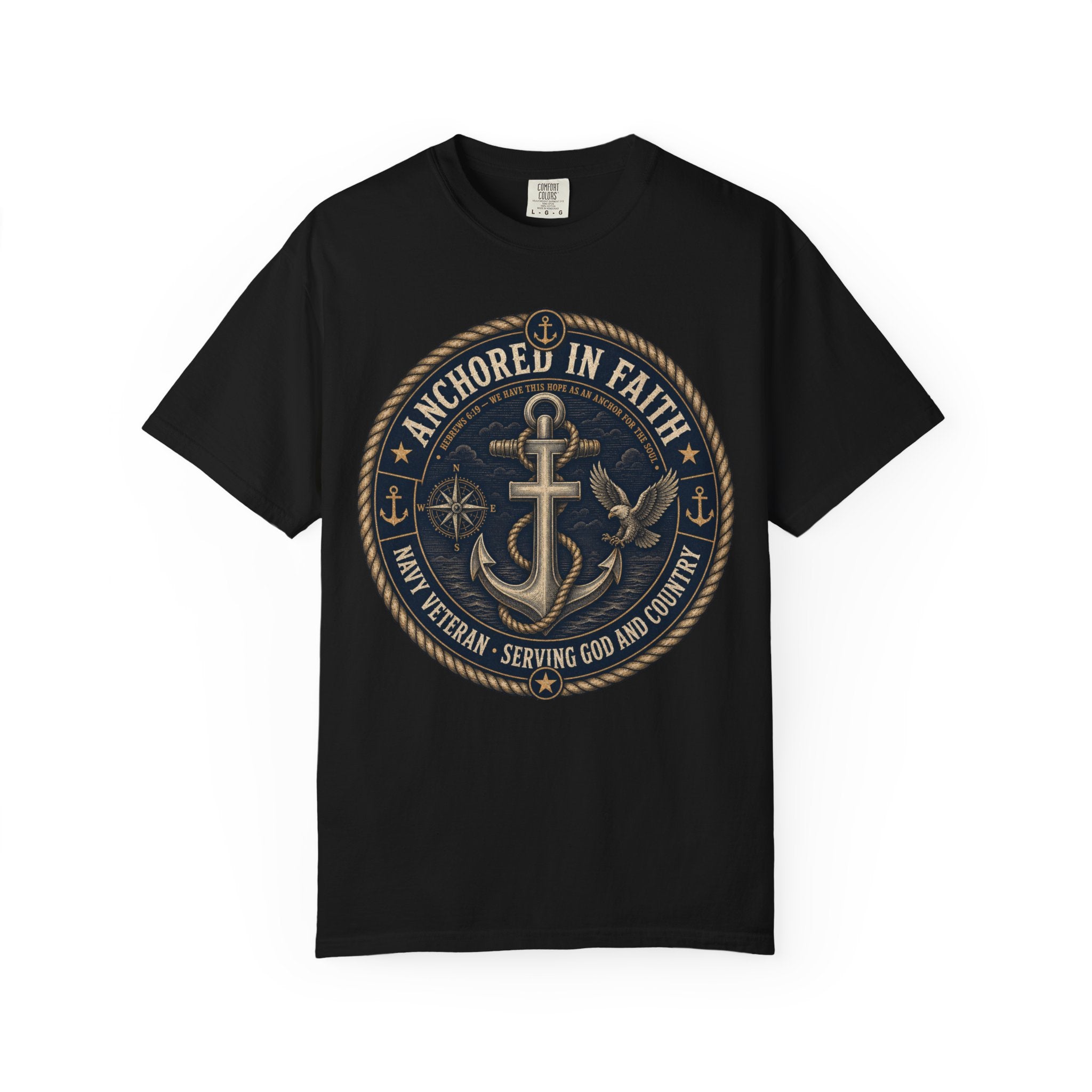 Navy Veteran - Anchored In Faith Tee Shirt