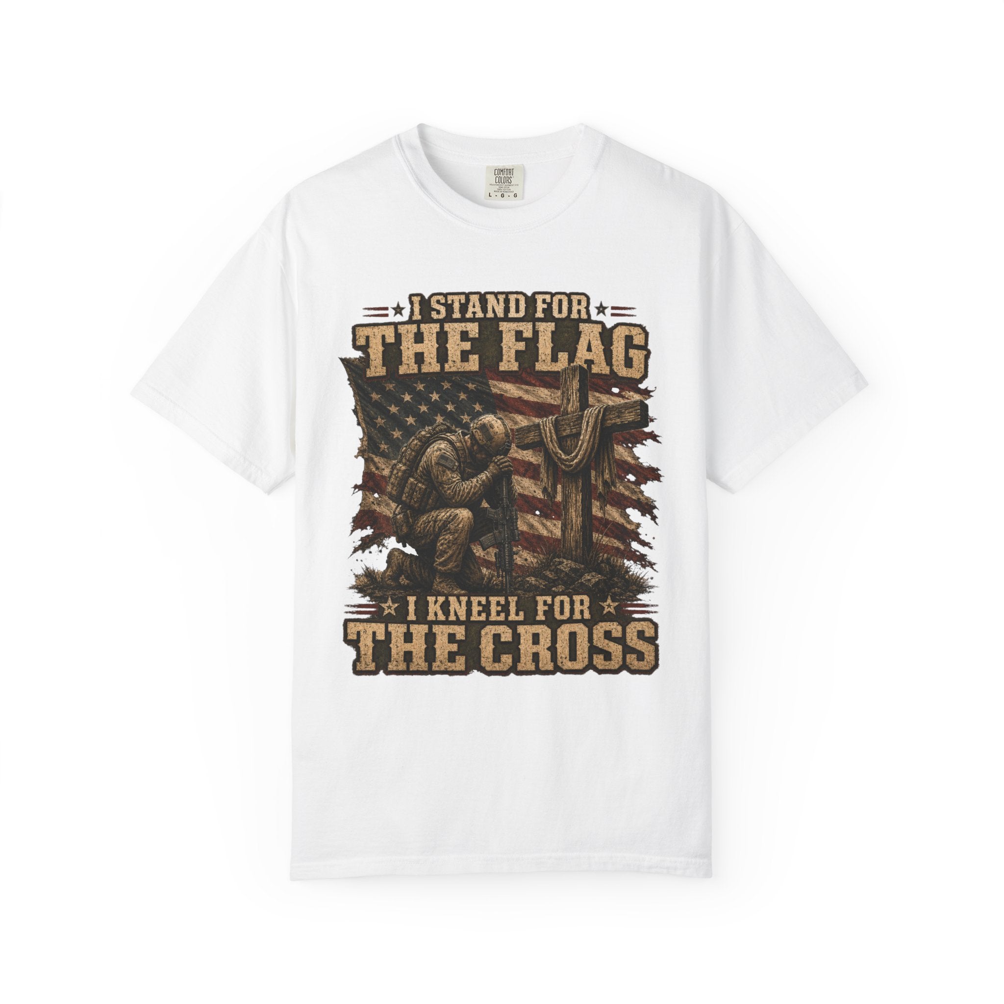 Stand For The Flag - Kneel For The Cross Tee Shirt