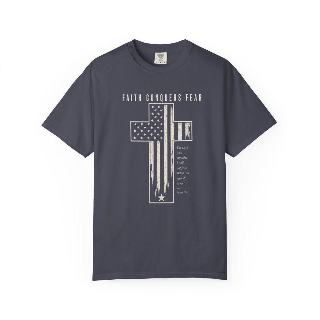 Faith Conquers Fear - Cross Tee Shirt