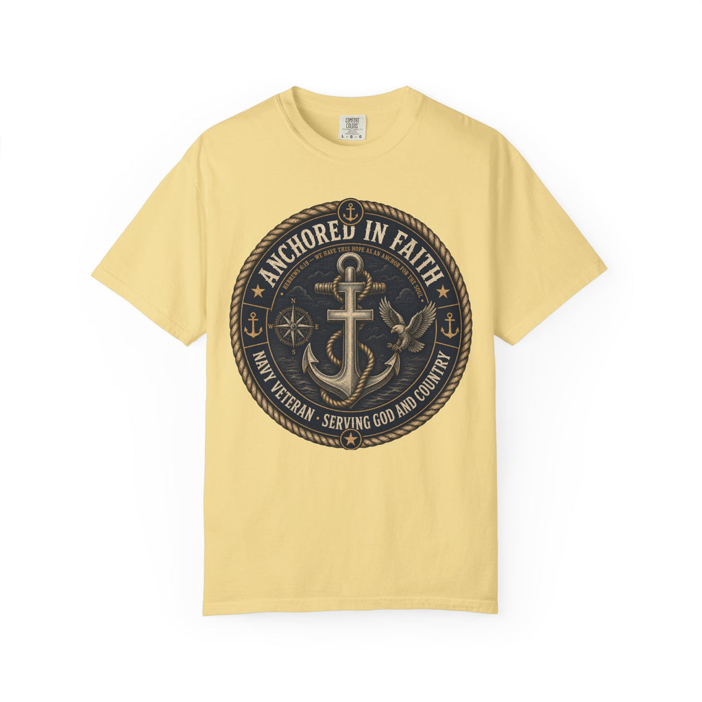 Navy Veteran - Anchored In Faith Tee Shirt