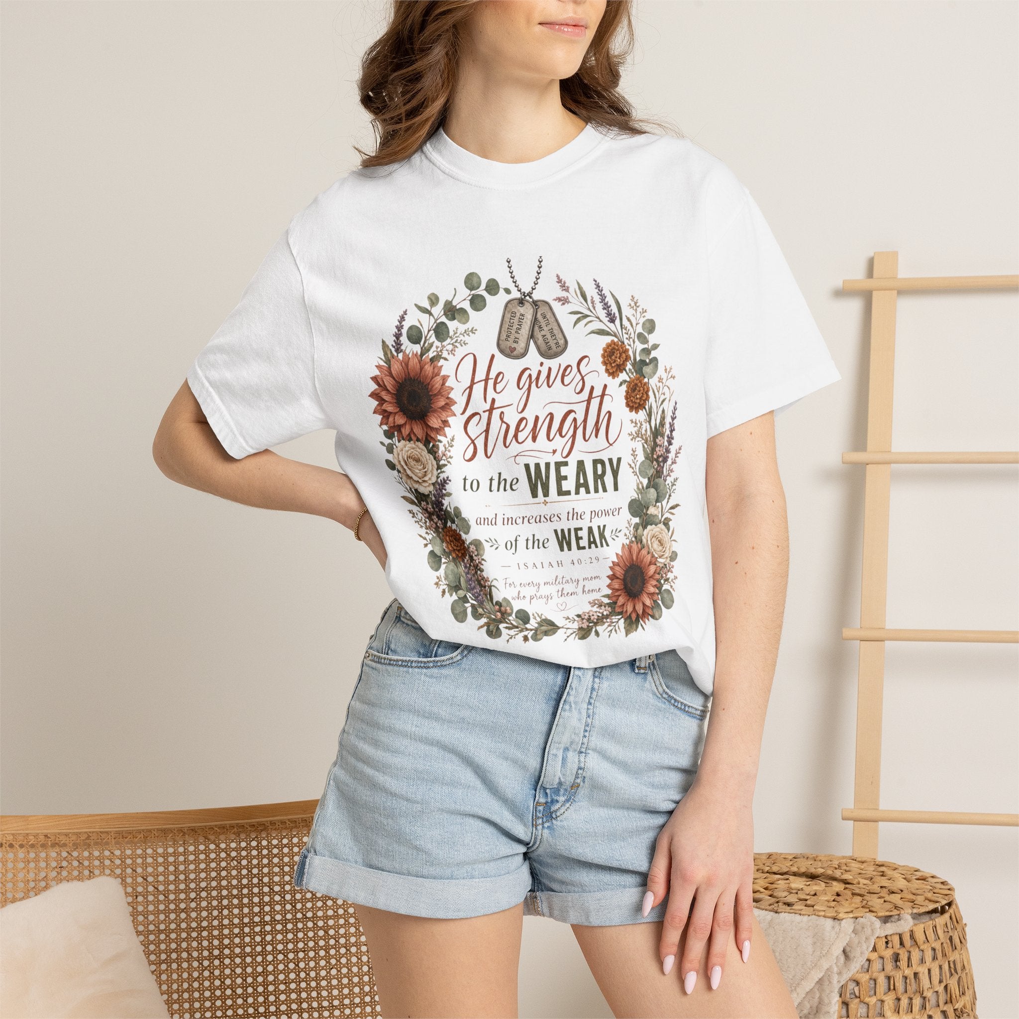 He Gives Strength To The Weary Tee Shirt