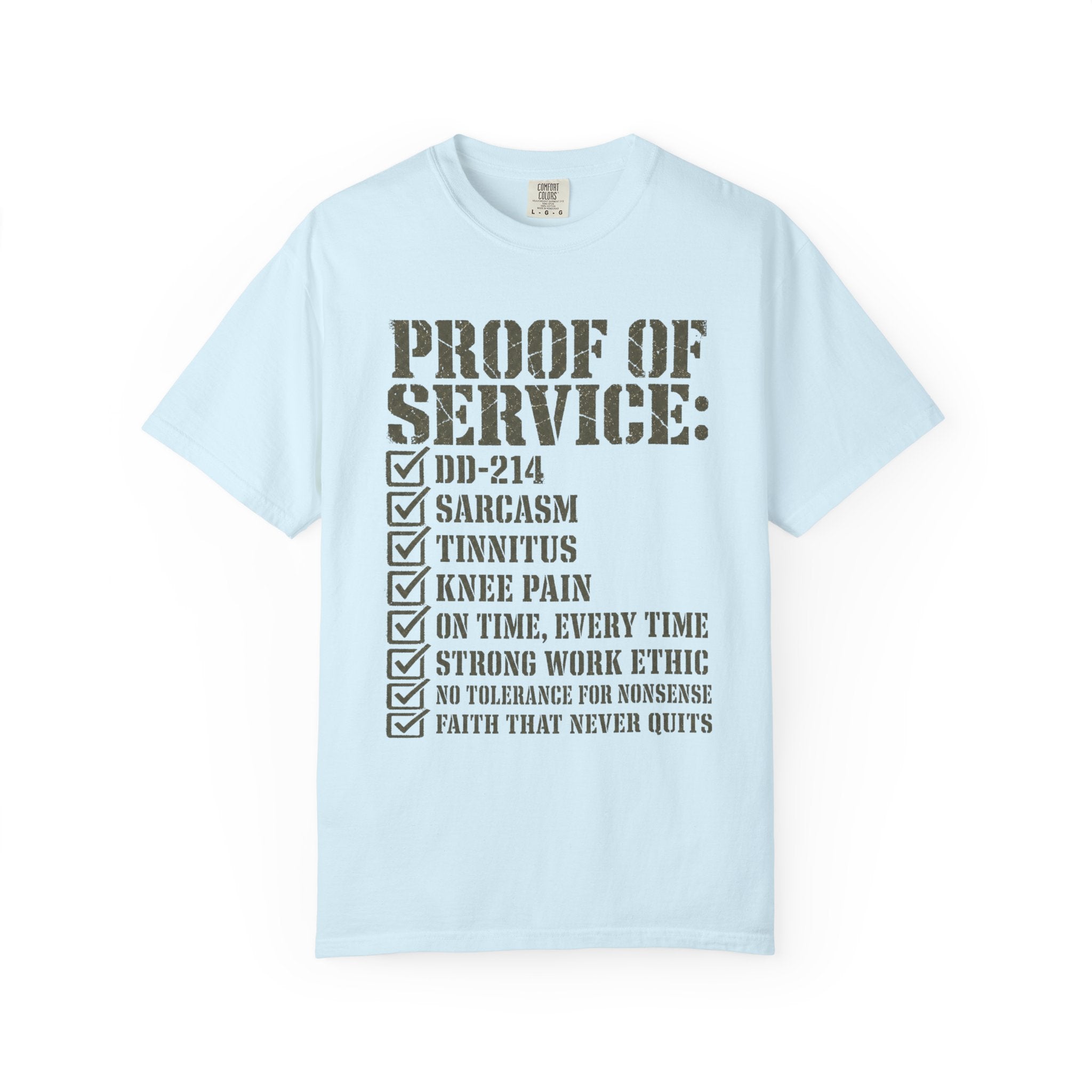 Military Service Checklist Tee Shirt