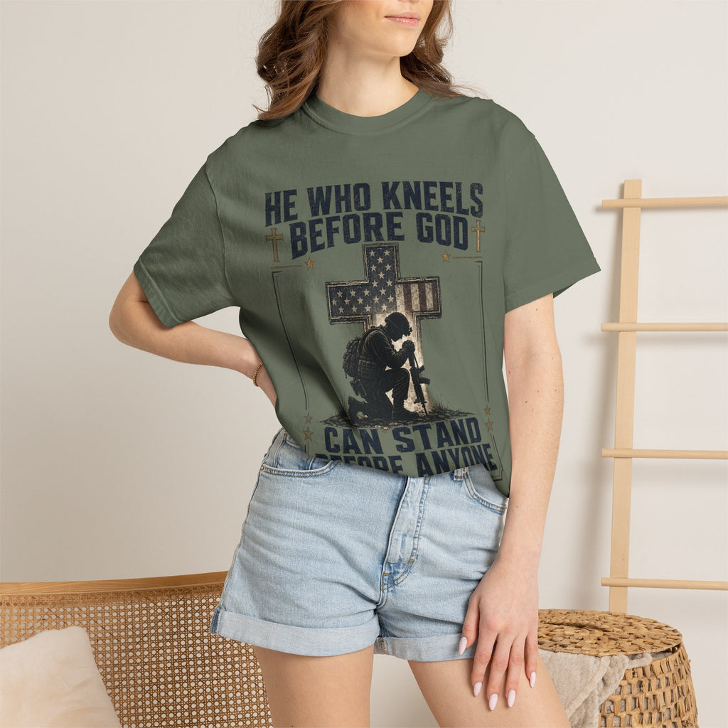 He Who Kneels Before God Can Stand Before Anyone Tee Shirt