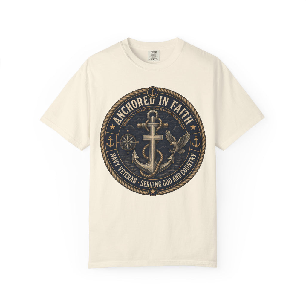 Navy Veteran - Anchored In Faith Tee Shirt
