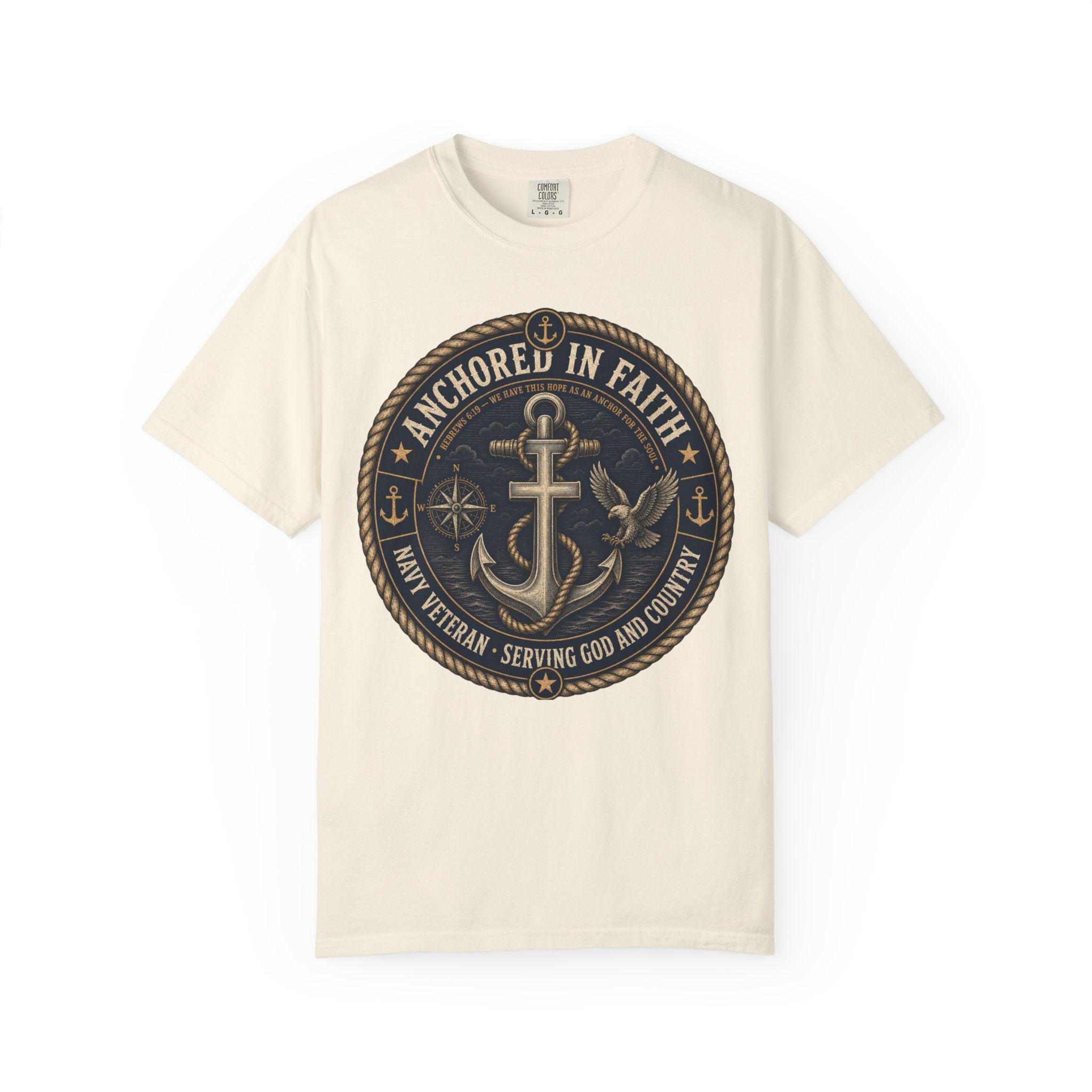 Navy Veteran - Anchored In Faith Tee Shirt