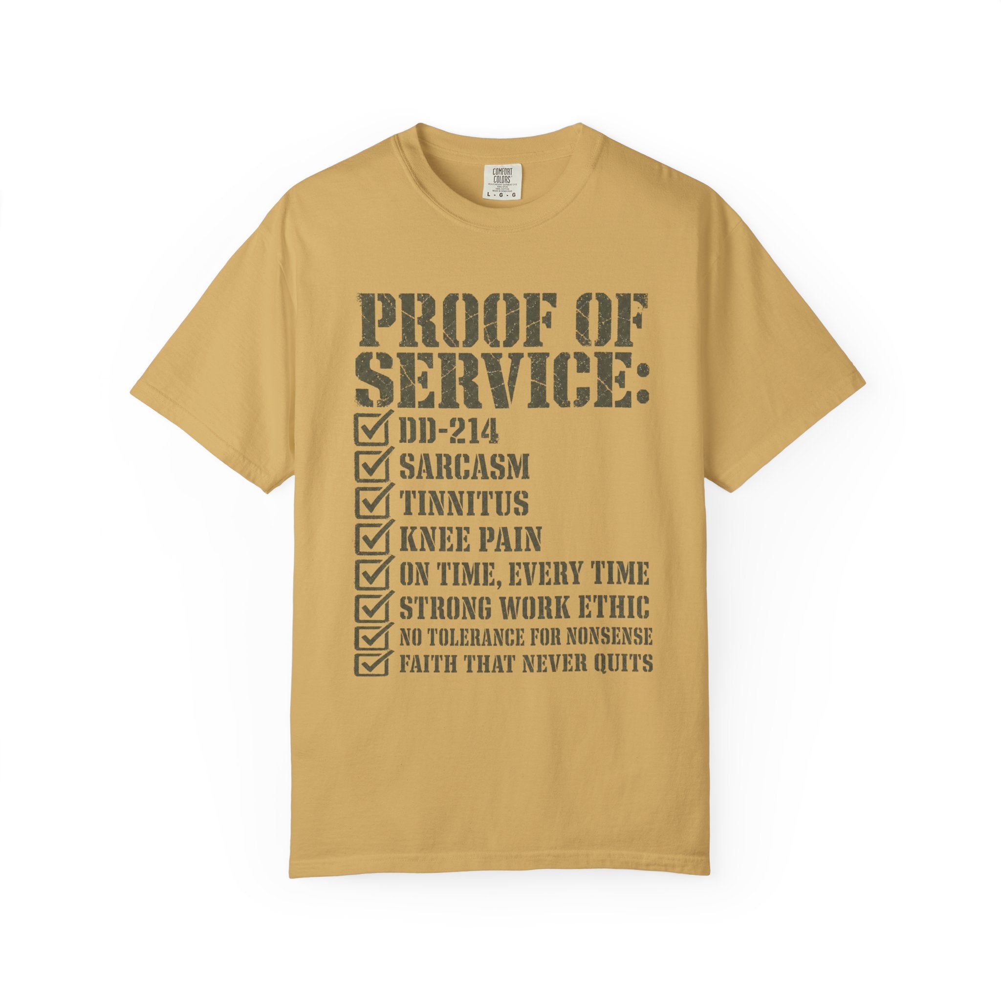 Military Service Checklist Tee Shirt