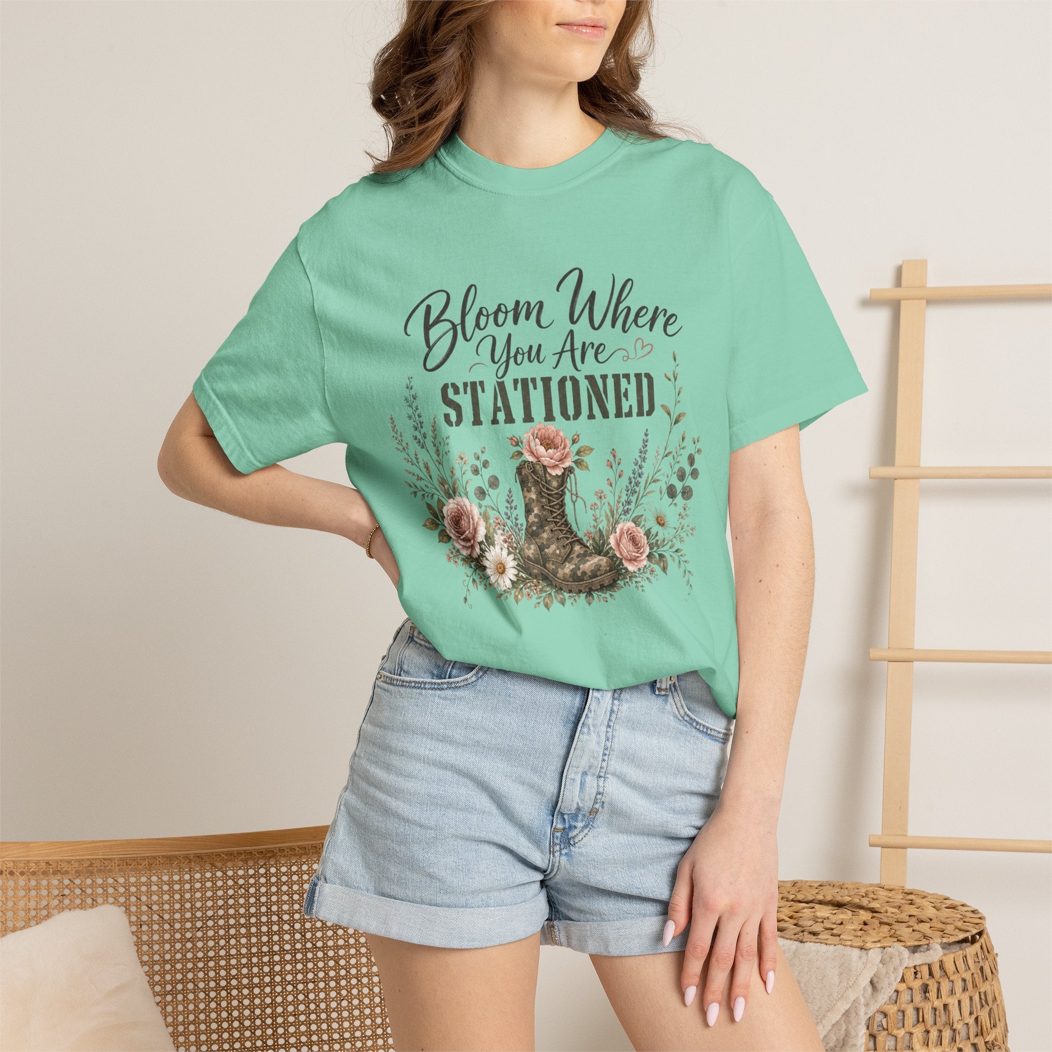 Bloom Where You Are Stationed Tee Shirt