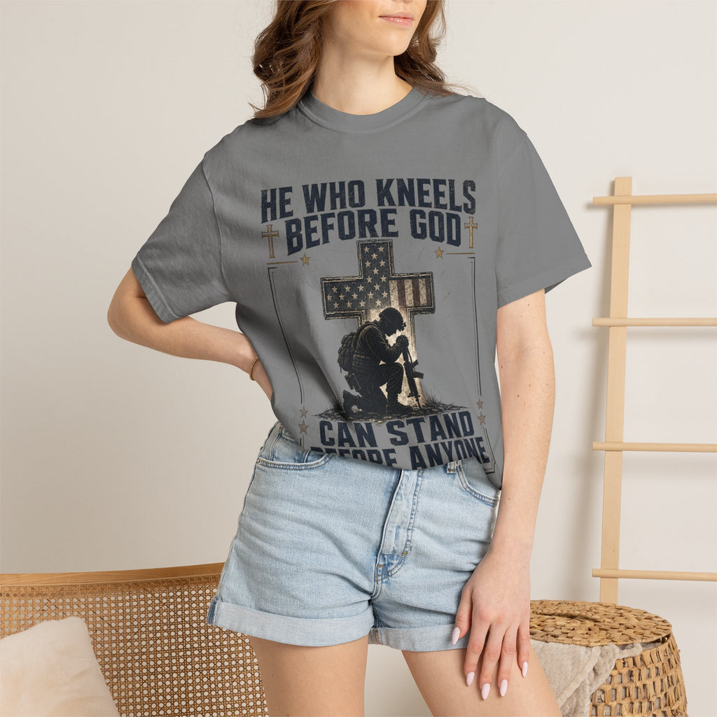 He Who Kneels Before God Can Stand Before Anyone Tee Shirt