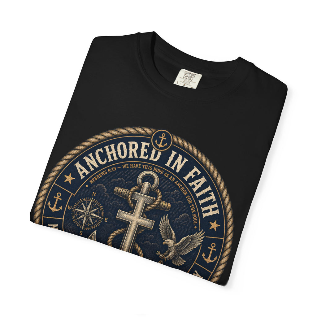 Navy Veteran - Anchored In Faith Tee Shirt
