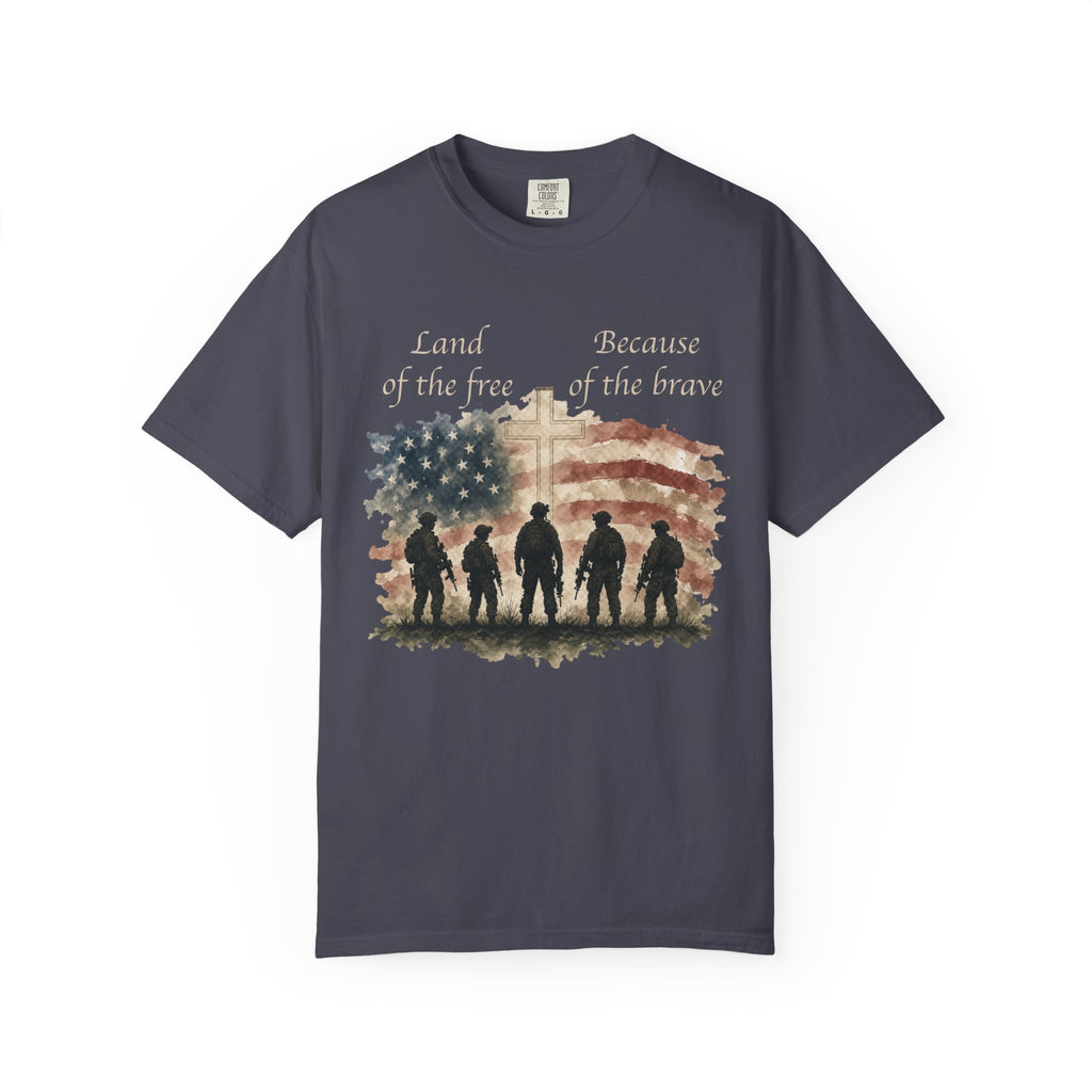 Land Of The Free Because Of The Brave Tee Shirt