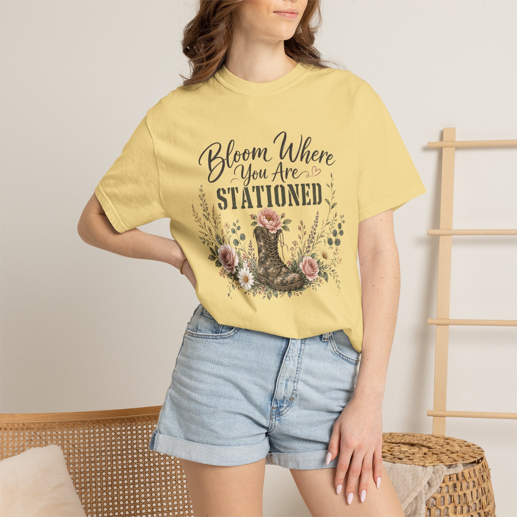 Bloom Where You Are Stationed Tee Shirt