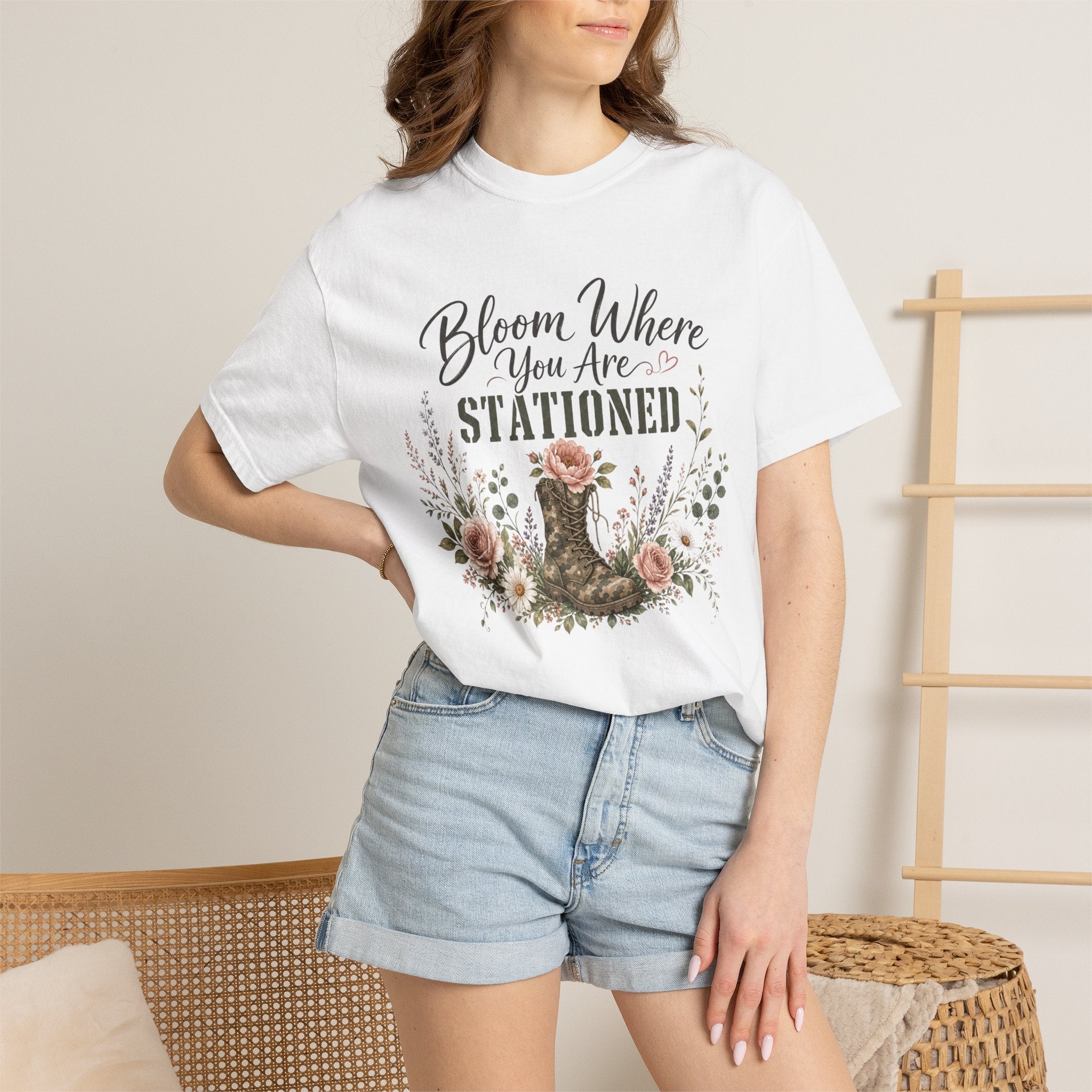 Bloom Where You Are Stationed Tee Shirt
