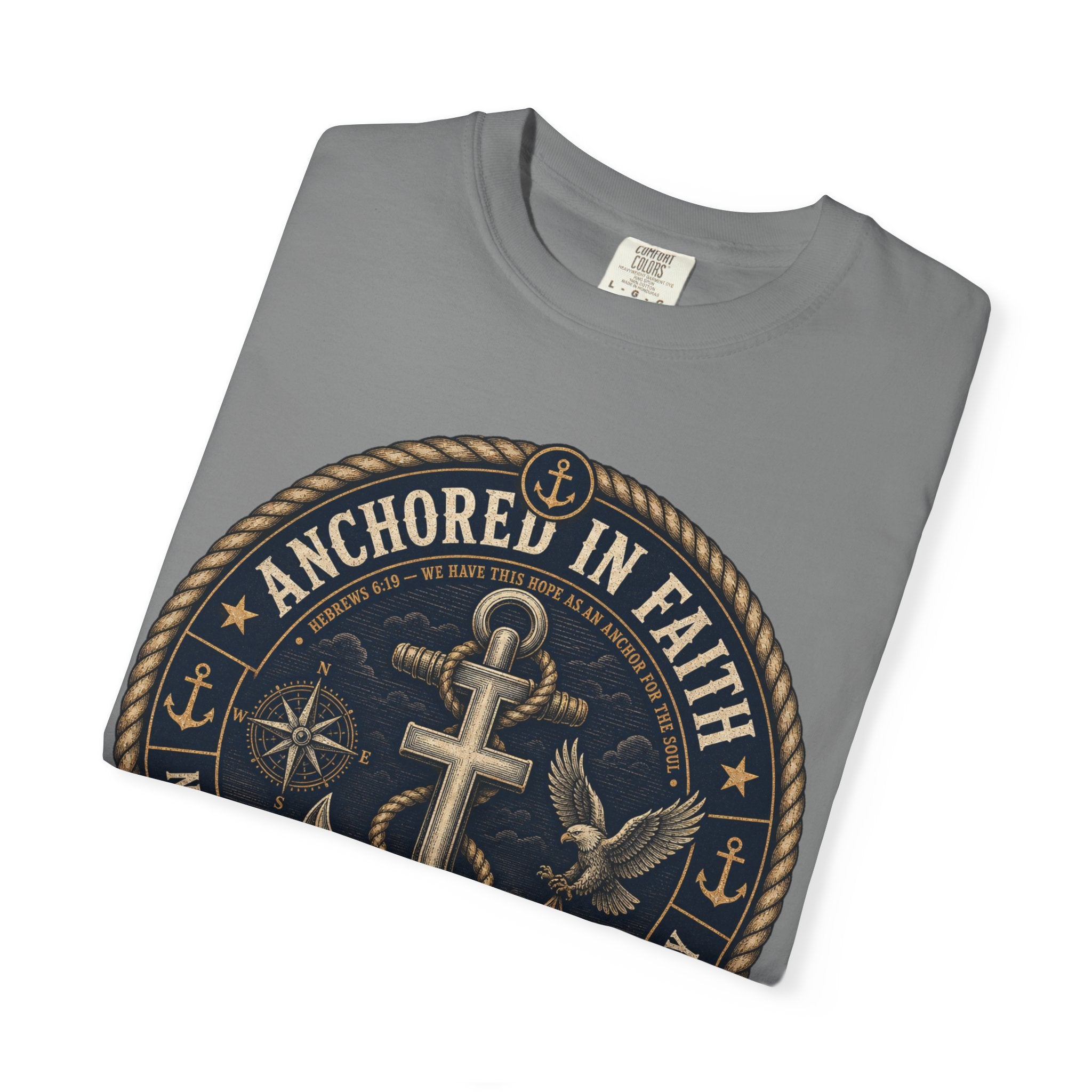 Navy Veteran - Anchored In Faith Tee Shirt