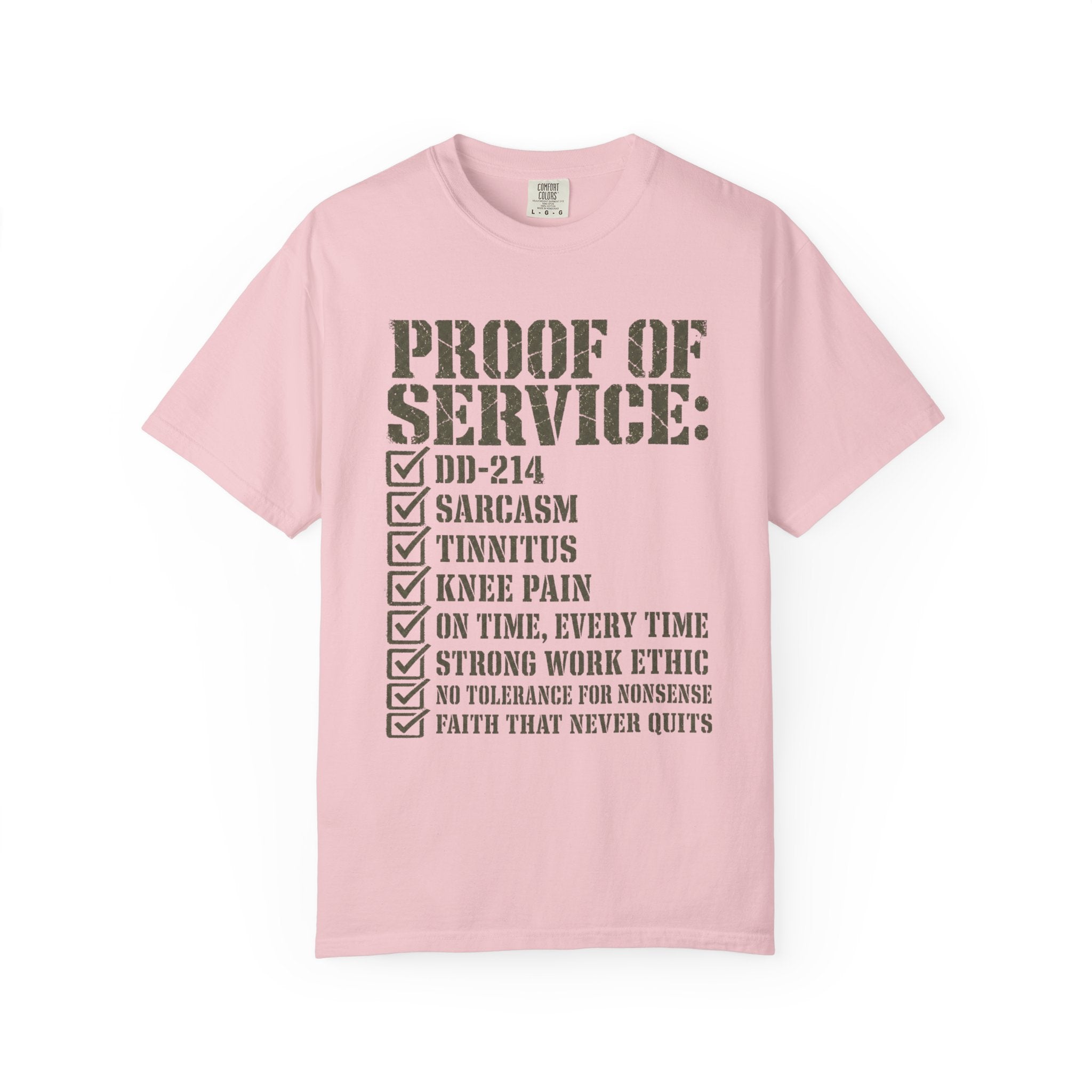 Military Service Checklist Tee Shirt