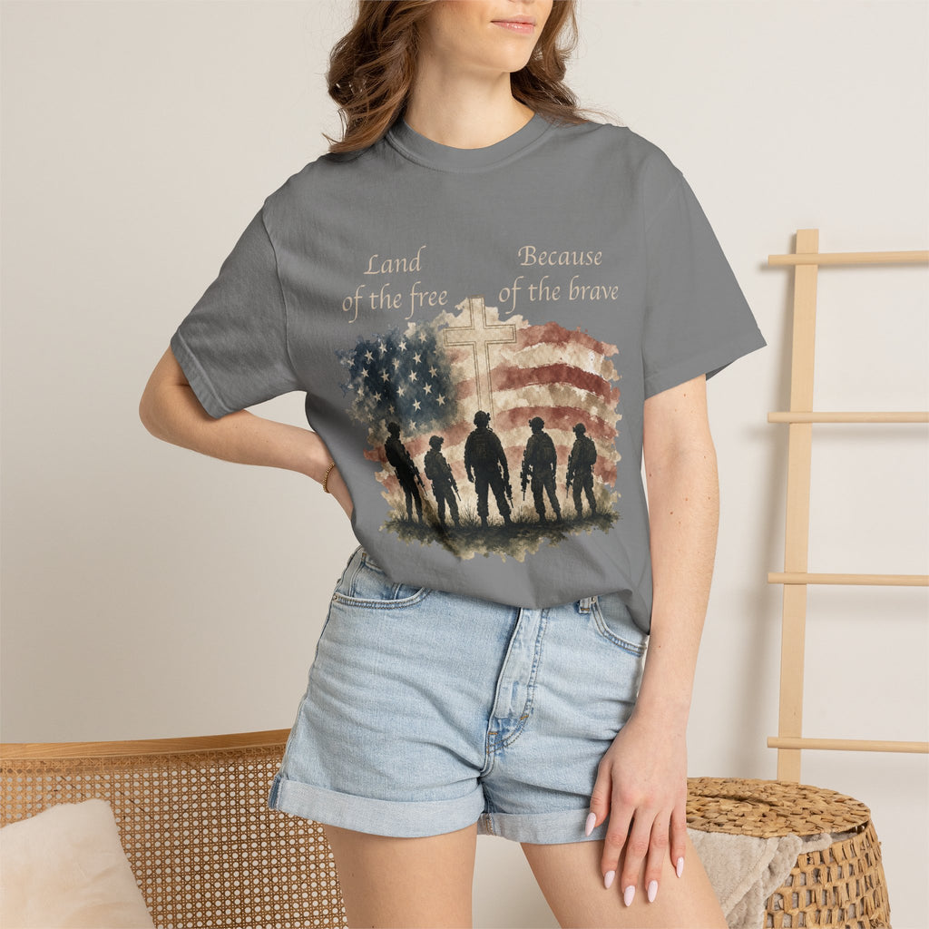 Land Of The Free Because Of The Brave Tee Shirt