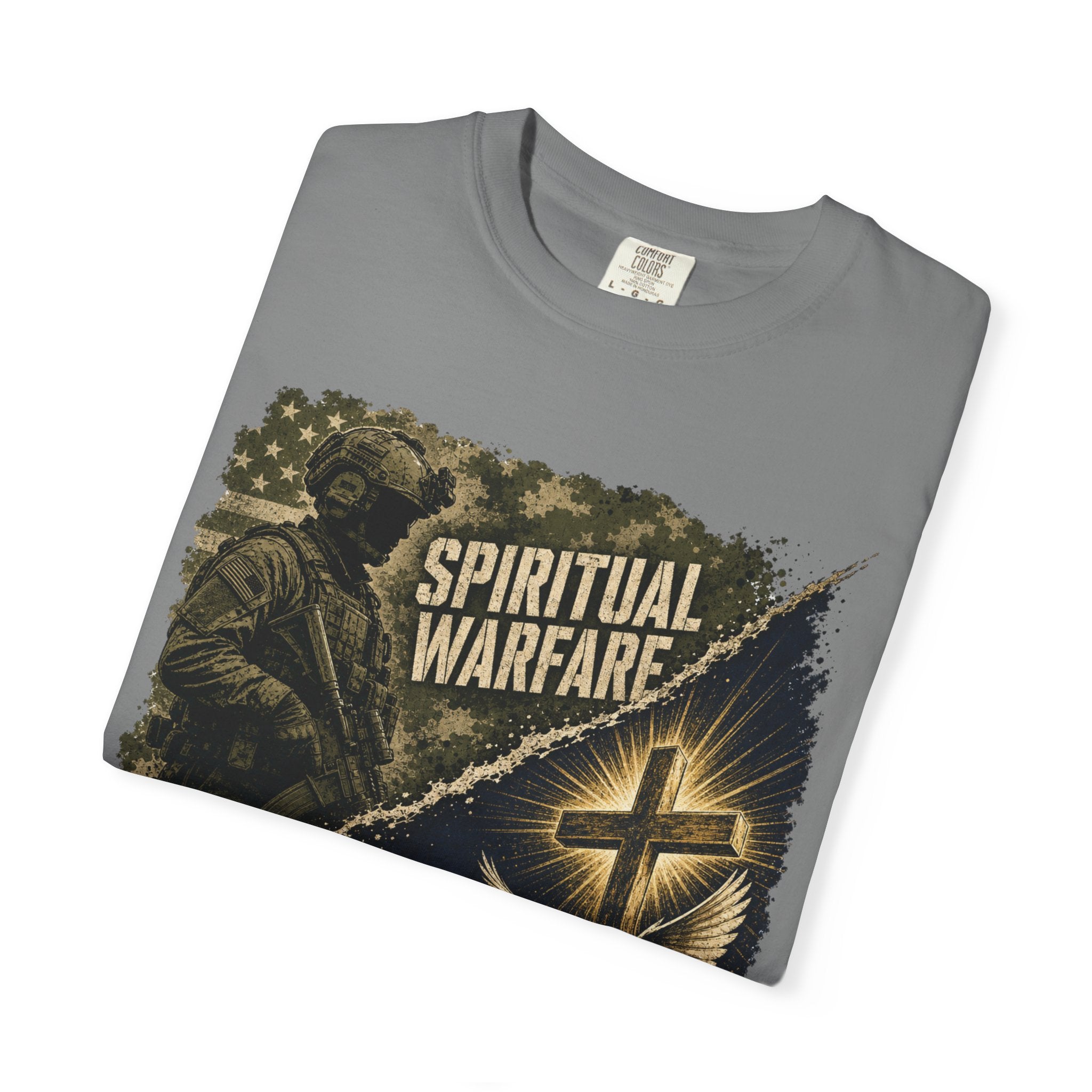"Spiritual Warfare — Trained for Both" Tee Shirt