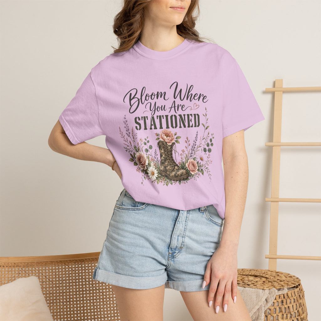 Bloom Where You Are Stationed Tee Shirt