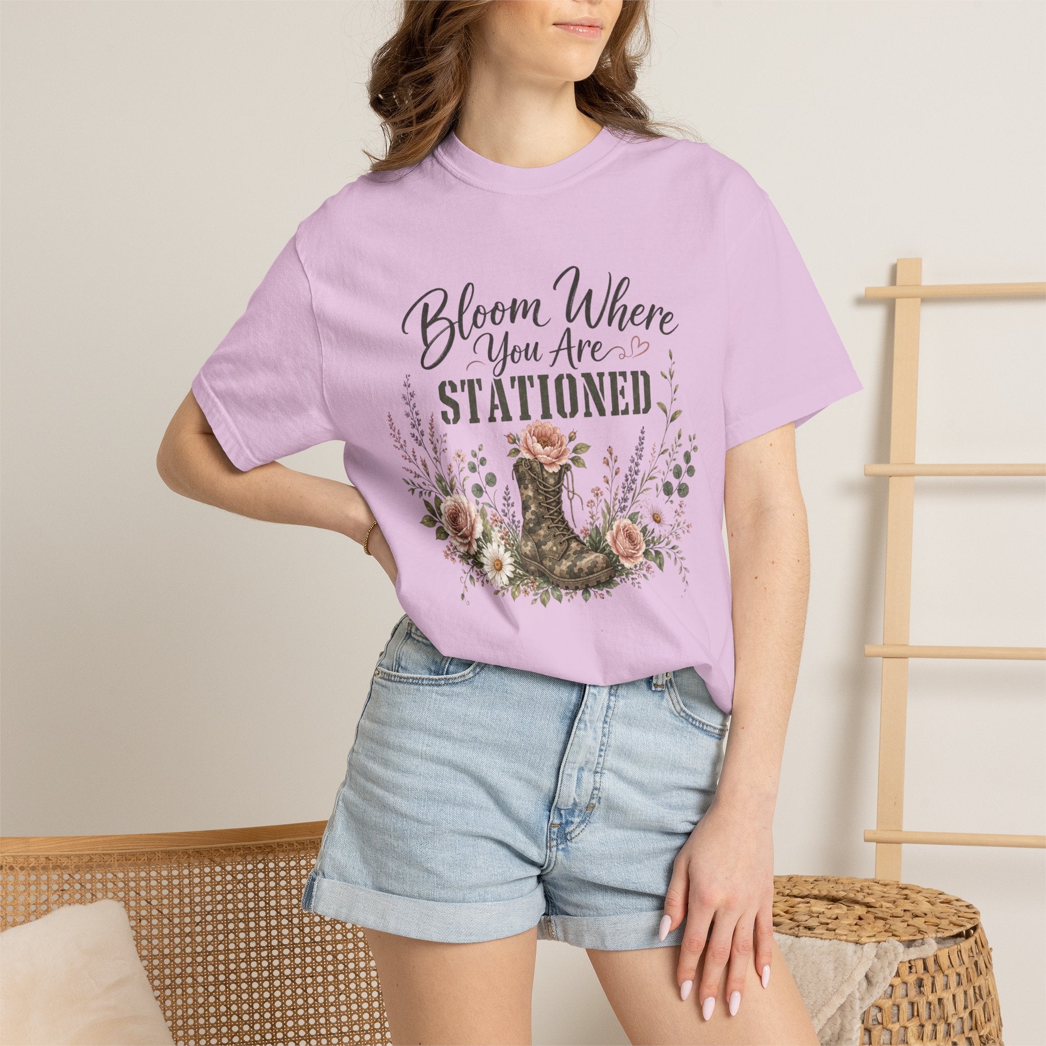 Bloom Where You Are Stationed Tee Shirt
