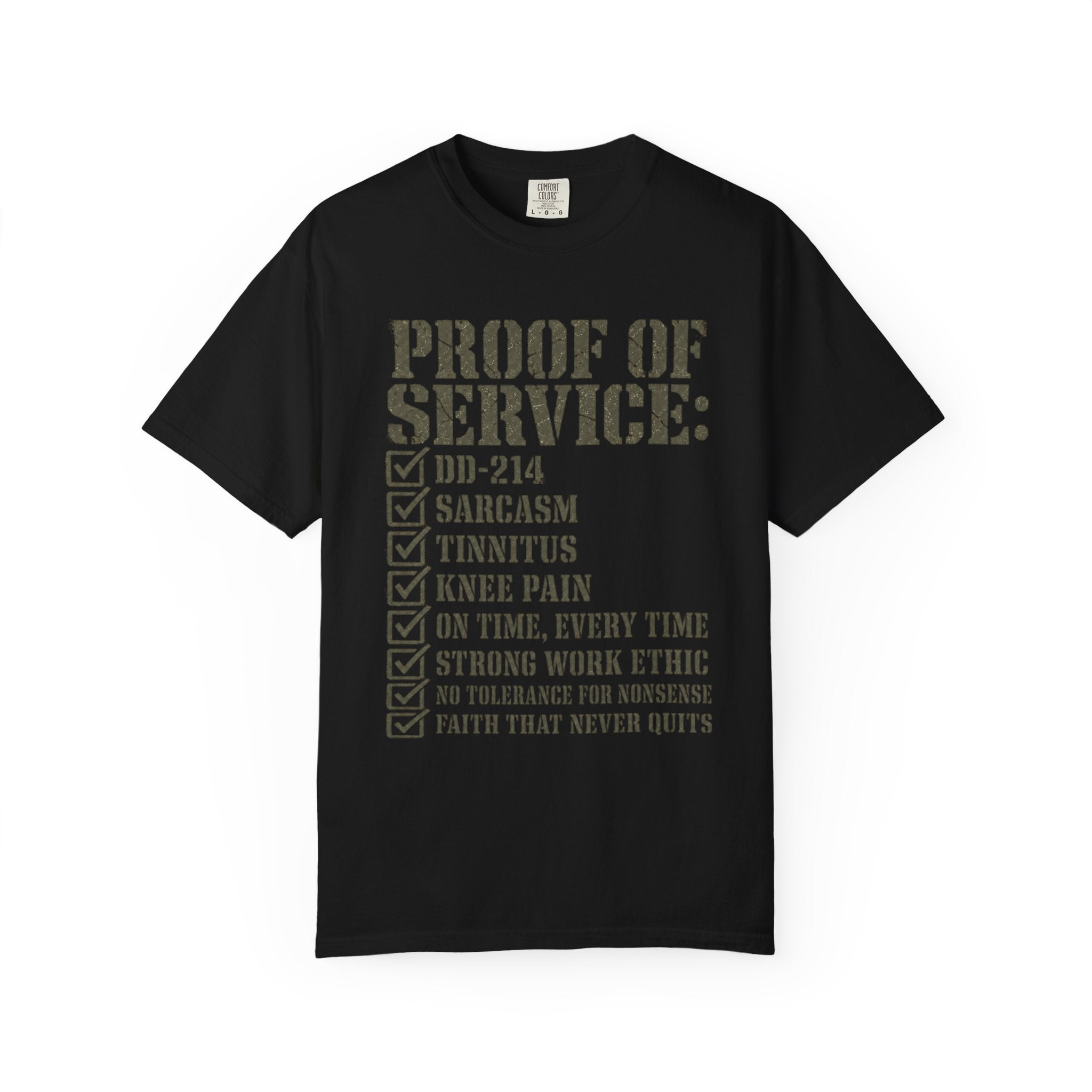 Military Service Checklist Tee Shirt