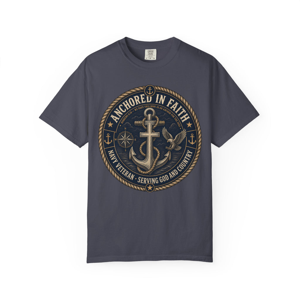 Navy Veteran - Anchored In Faith Tee Shirt