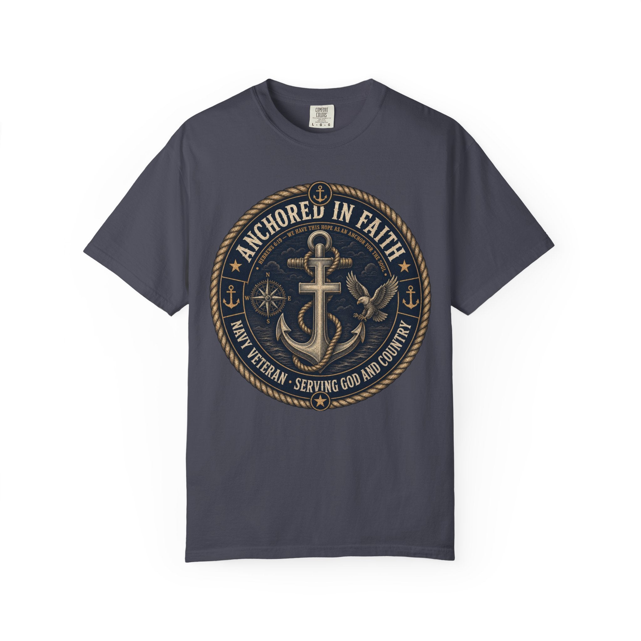 Navy Veteran - Anchored In Faith Tee Shirt