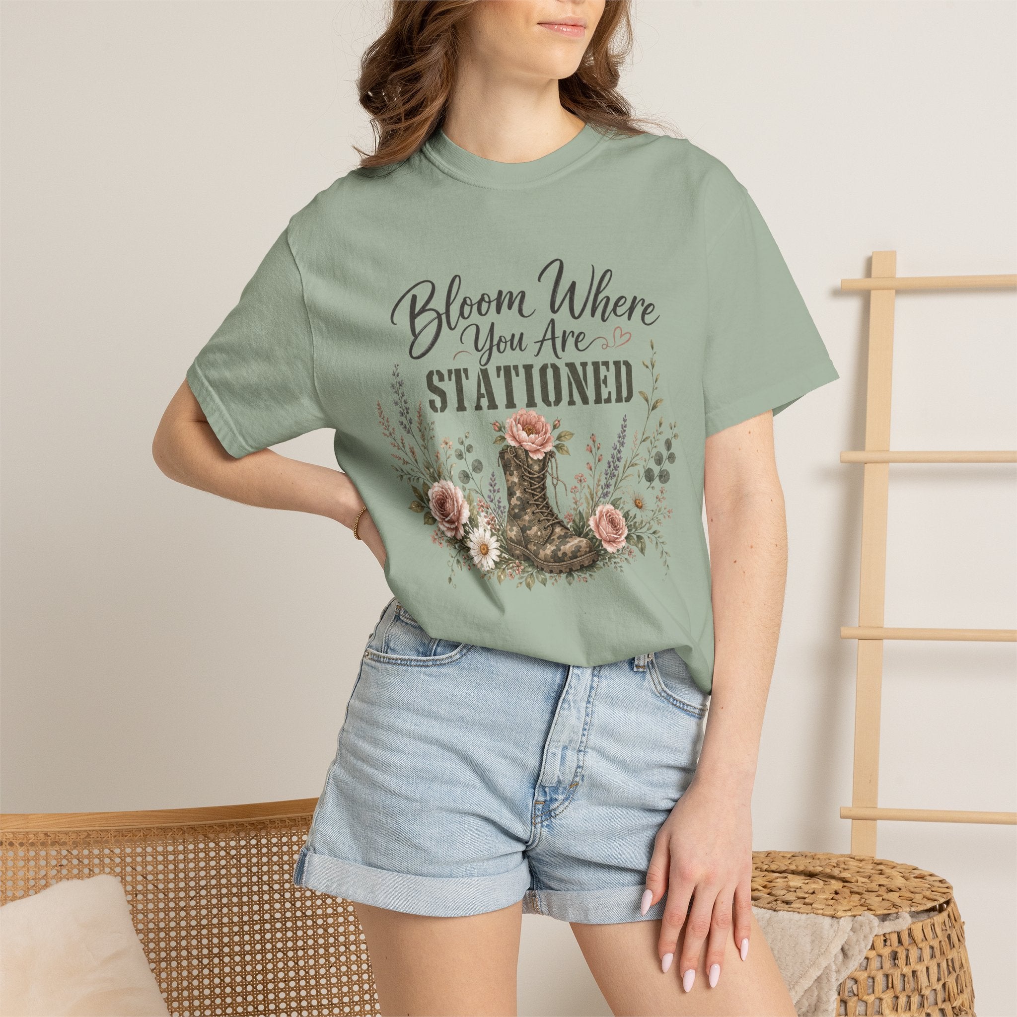 Bloom Where You Are Stationed Tee Shirt