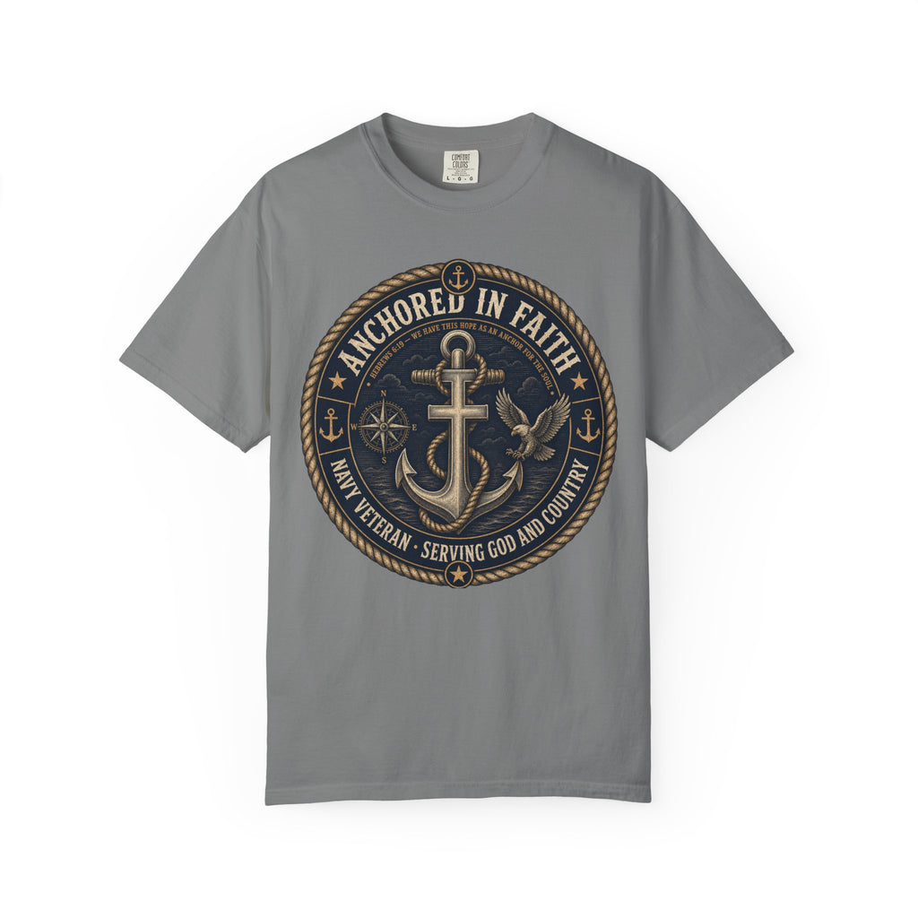 Navy Veteran - Anchored In Faith Tee Shirt