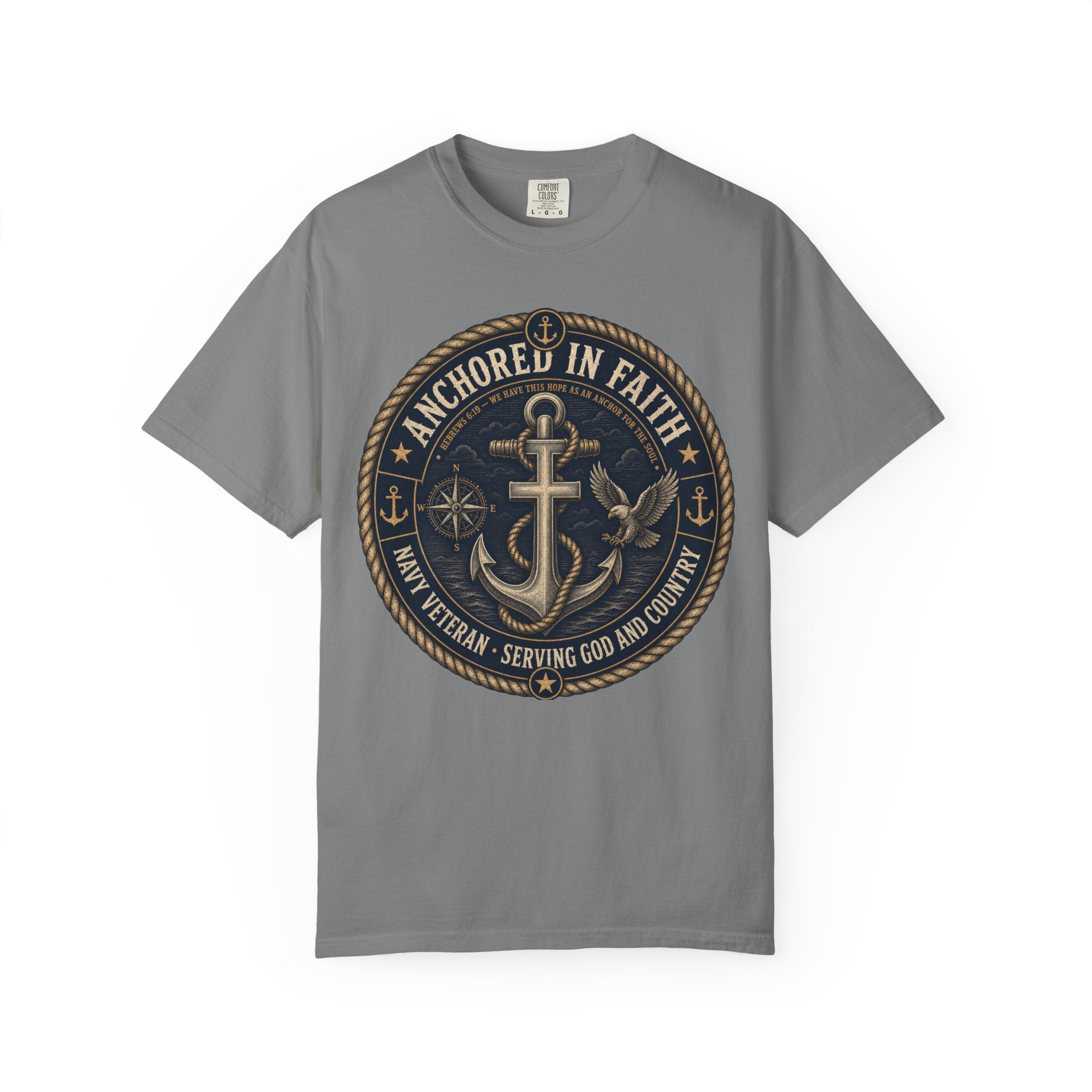 Navy Veteran - Anchored In Faith Tee Shirt
