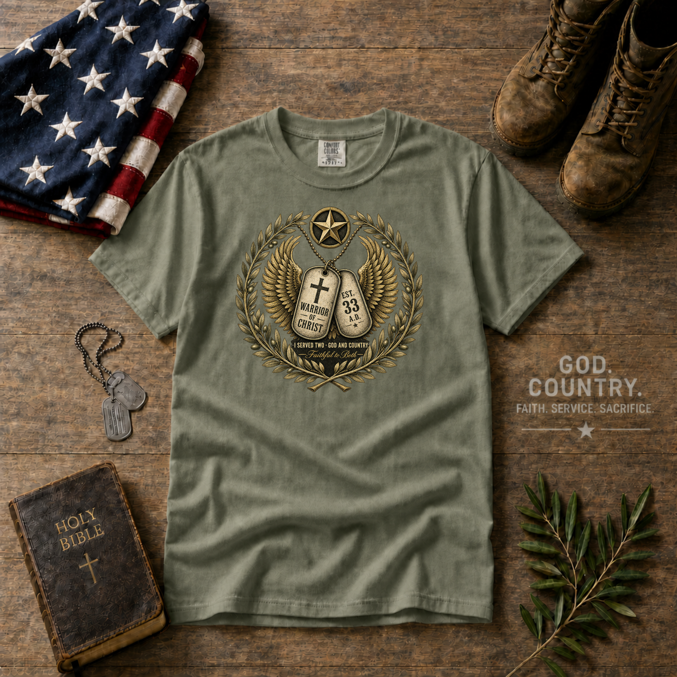 I served Two - God and Country Tee Shirt