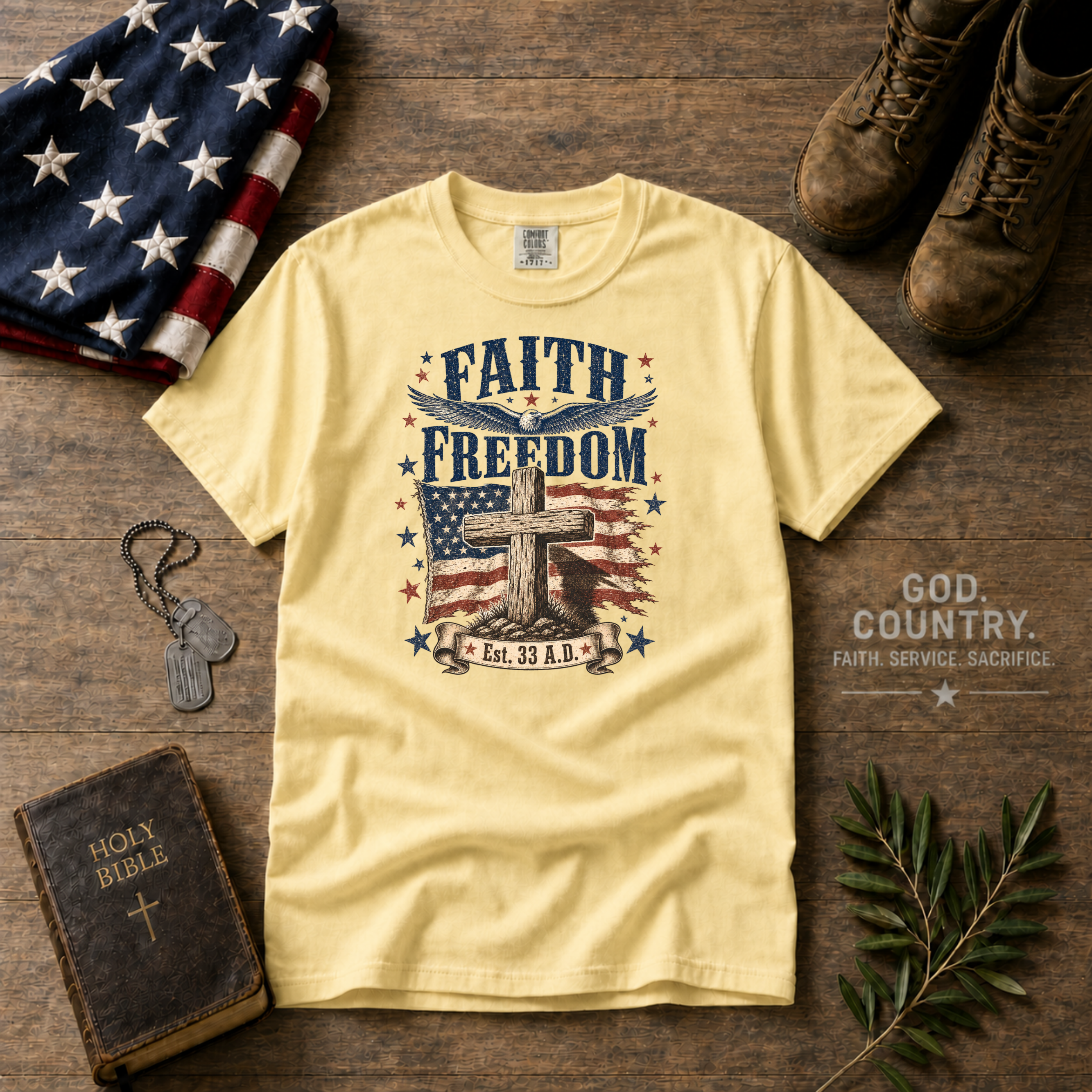 Faith Freedom - Est. 33 AD. Tee Shirt