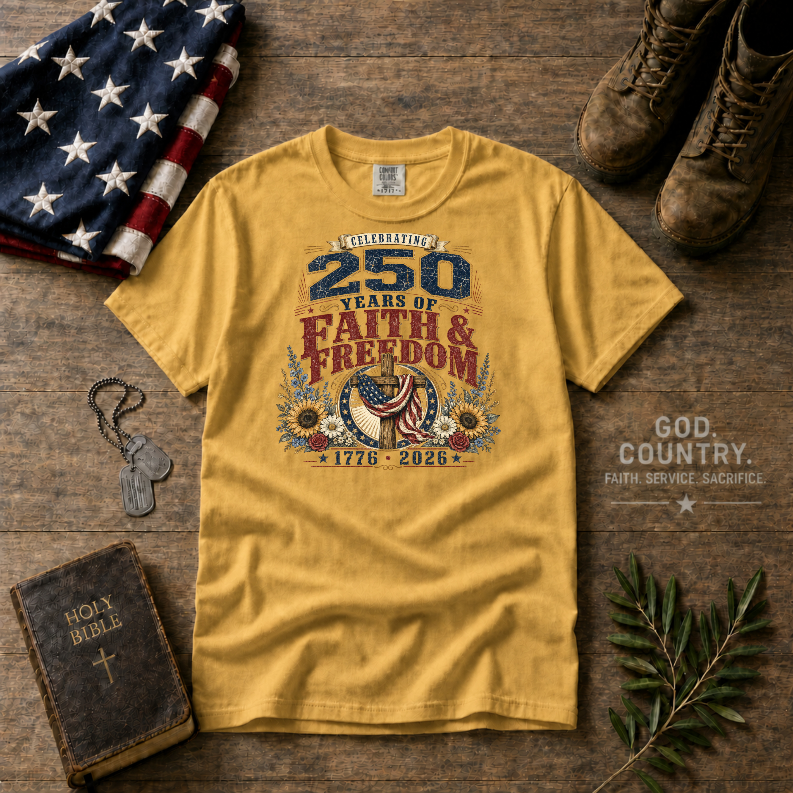 Celebrating 250 Years Of Faith and Freedom. Tee Shirt