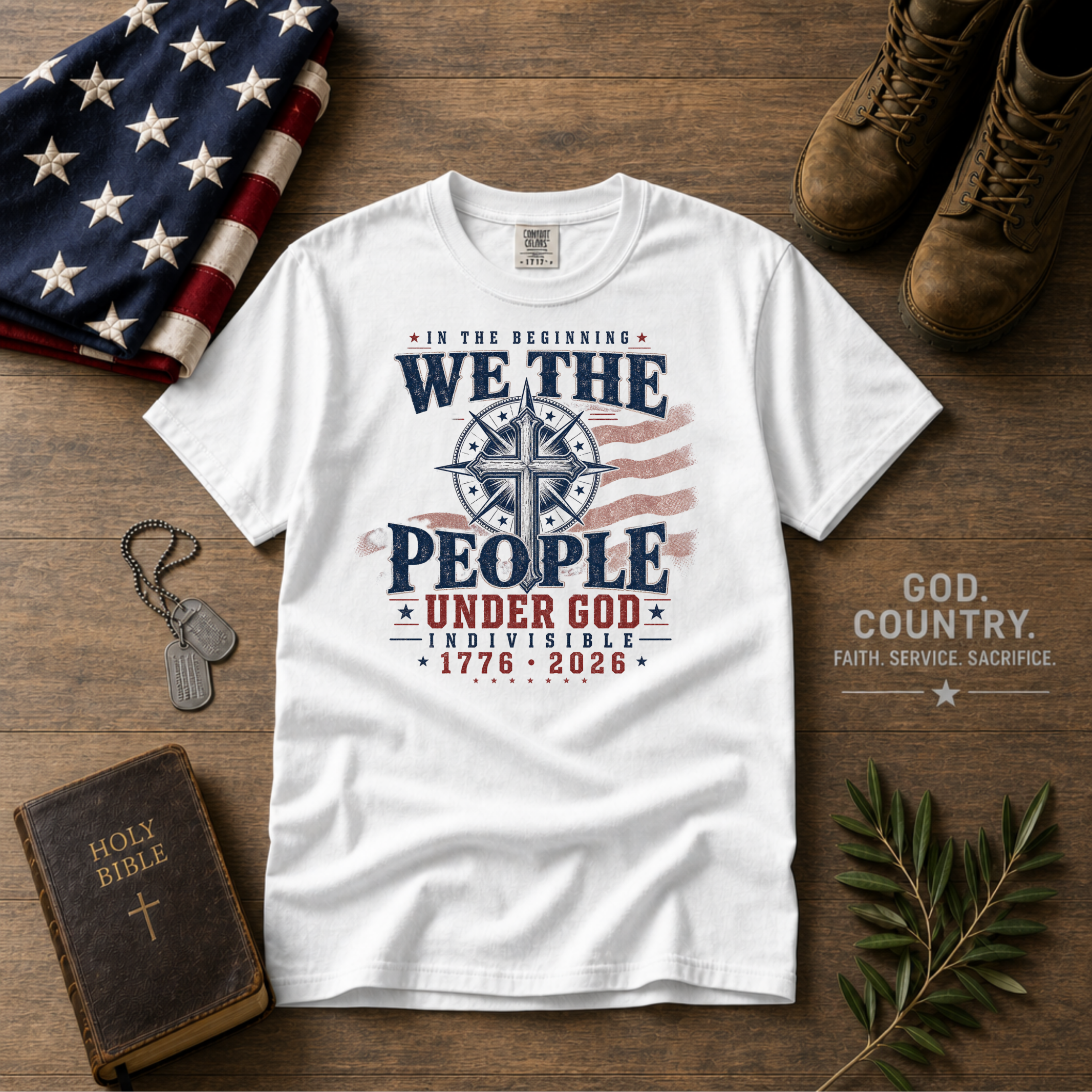 In The Beginning We The People Under God Tee Shirt