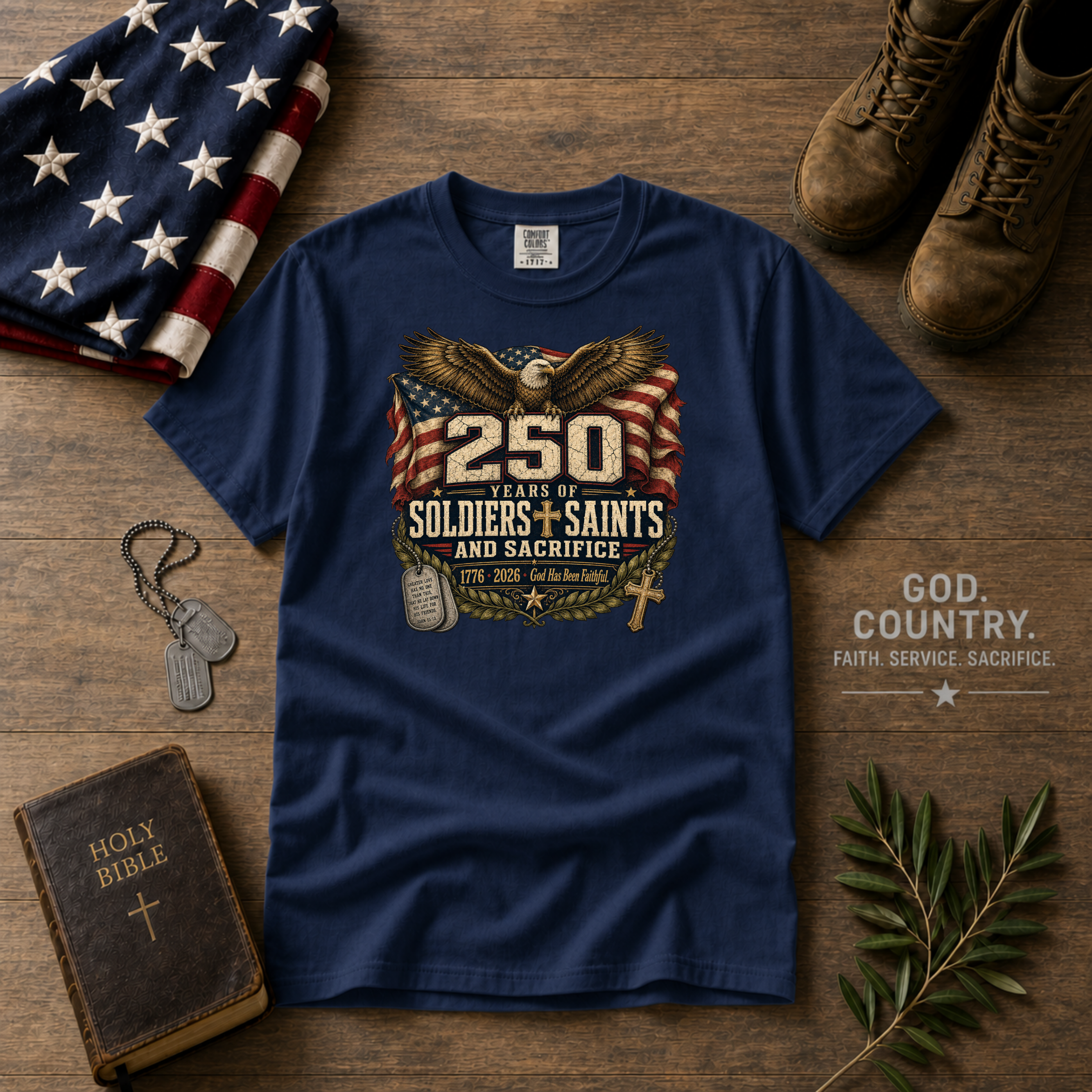 250 Years Of Soldiers Saints and Sacrifice Tee Shirt