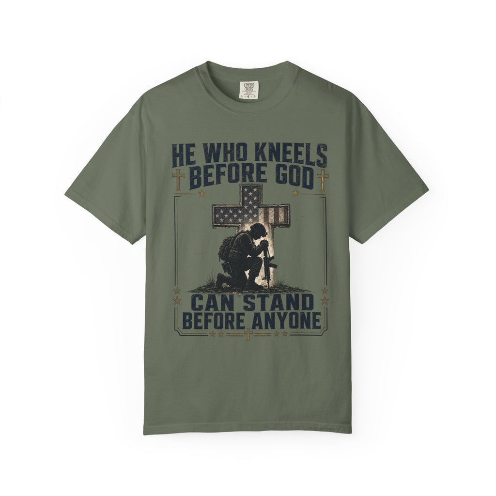 He Who Kneels Before God Can Stand Before Anyone Tee Shirt