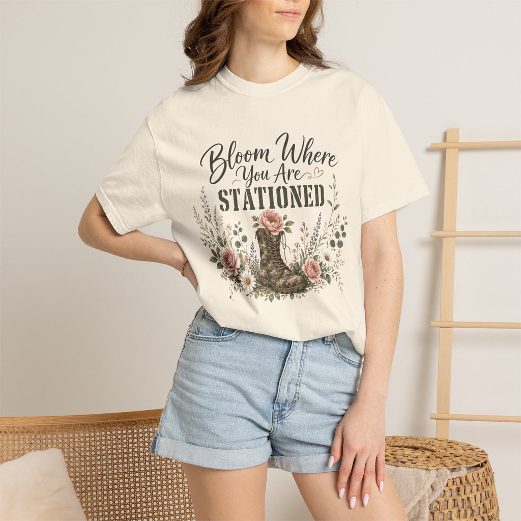 Bloom Where You Are Stationed Tee Shirt