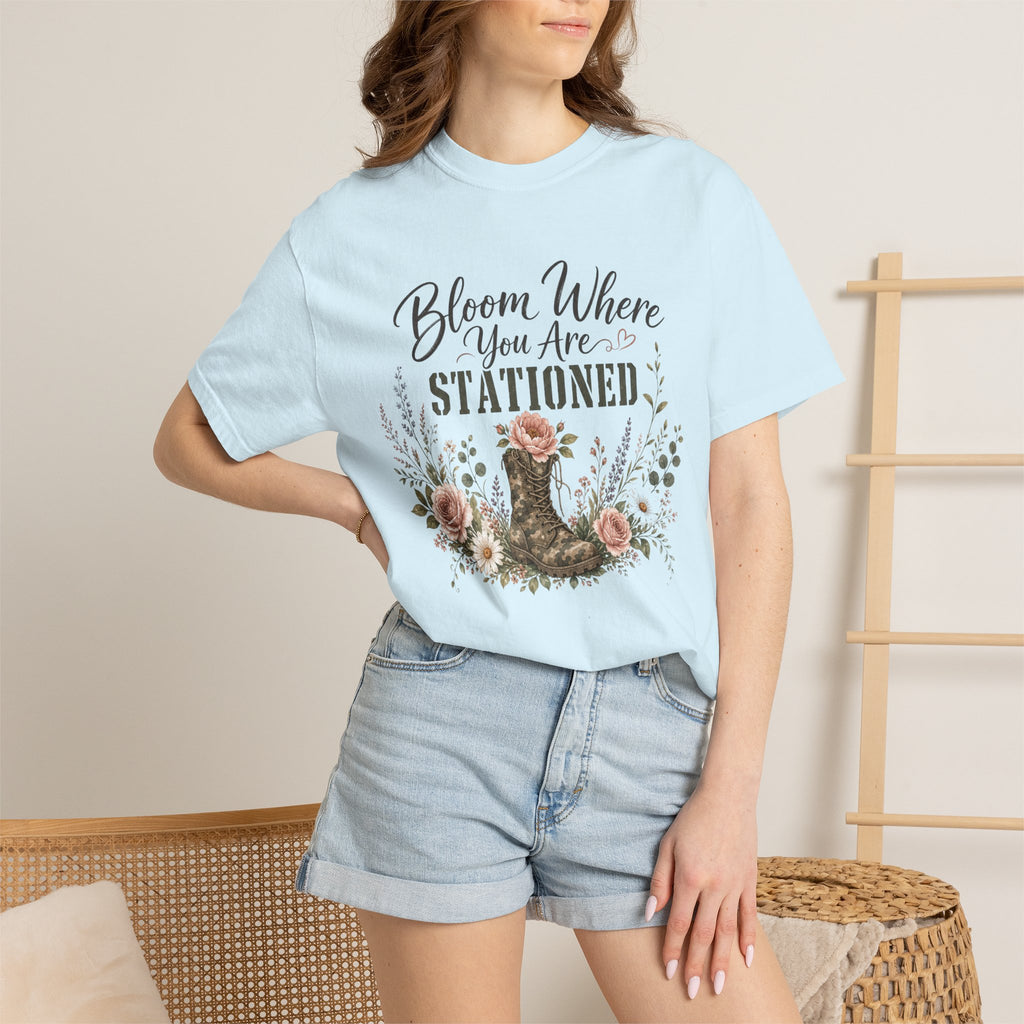 Bloom Where You Are Stationed Tee Shirt