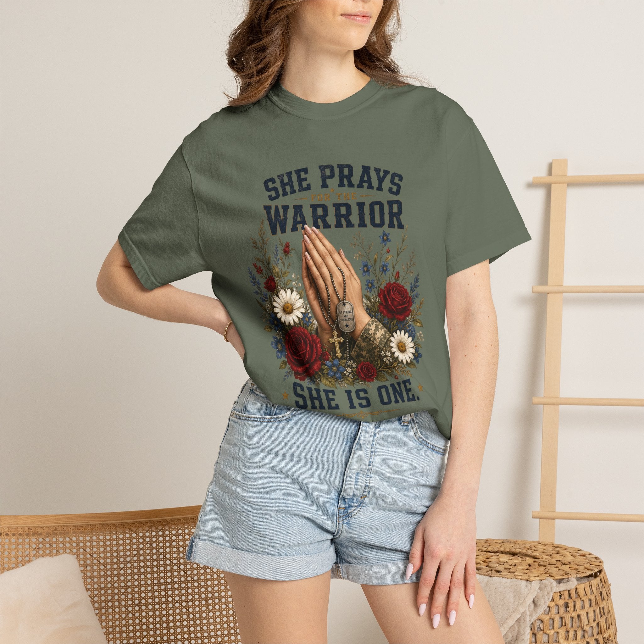 She Prays For The Warrior - She Is One Tee Shirt