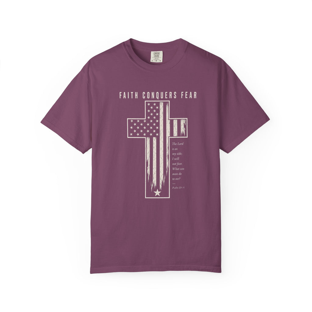 Faith Conquers Fear - Cross Tee Shirt