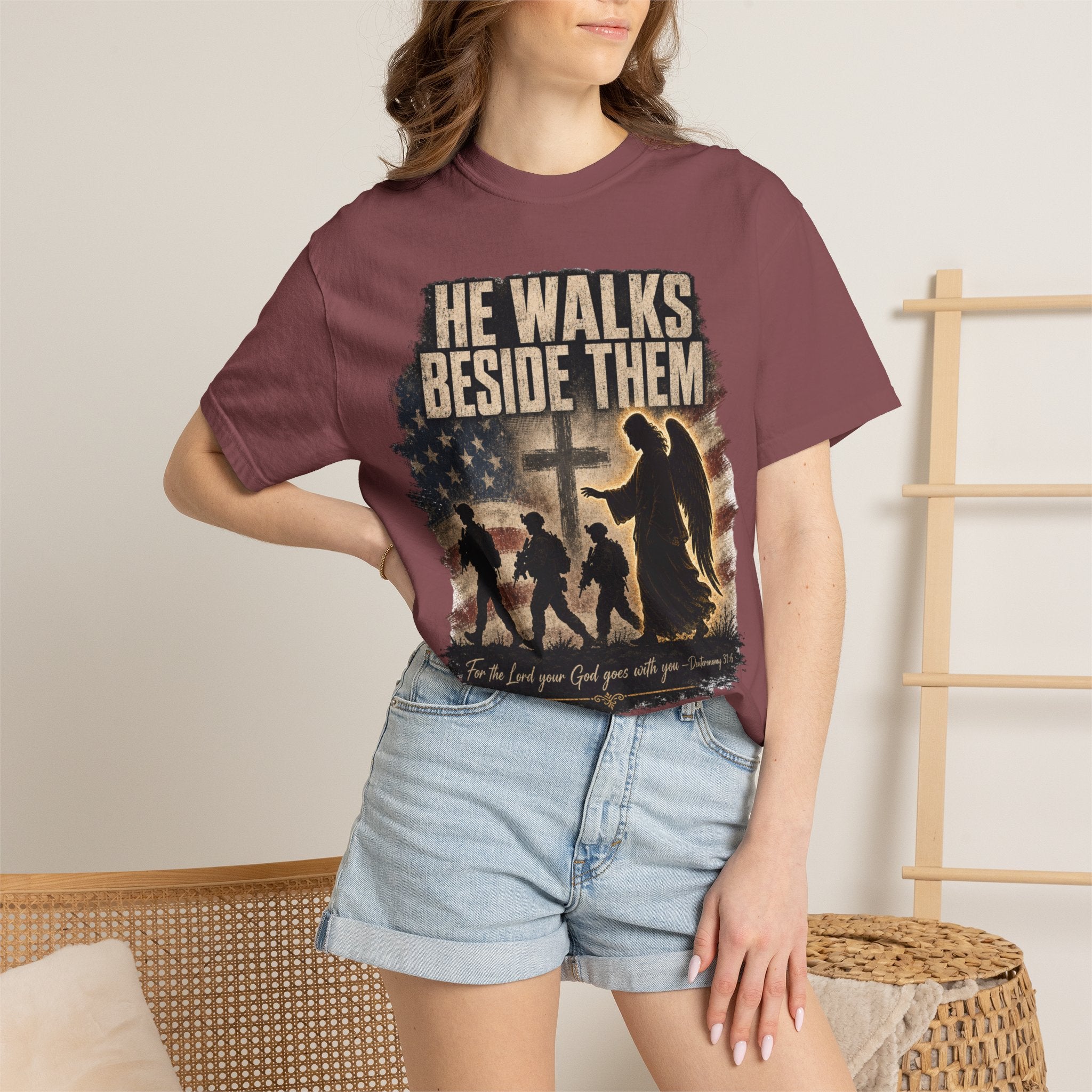 He Walks Beside Them Tee Shirt