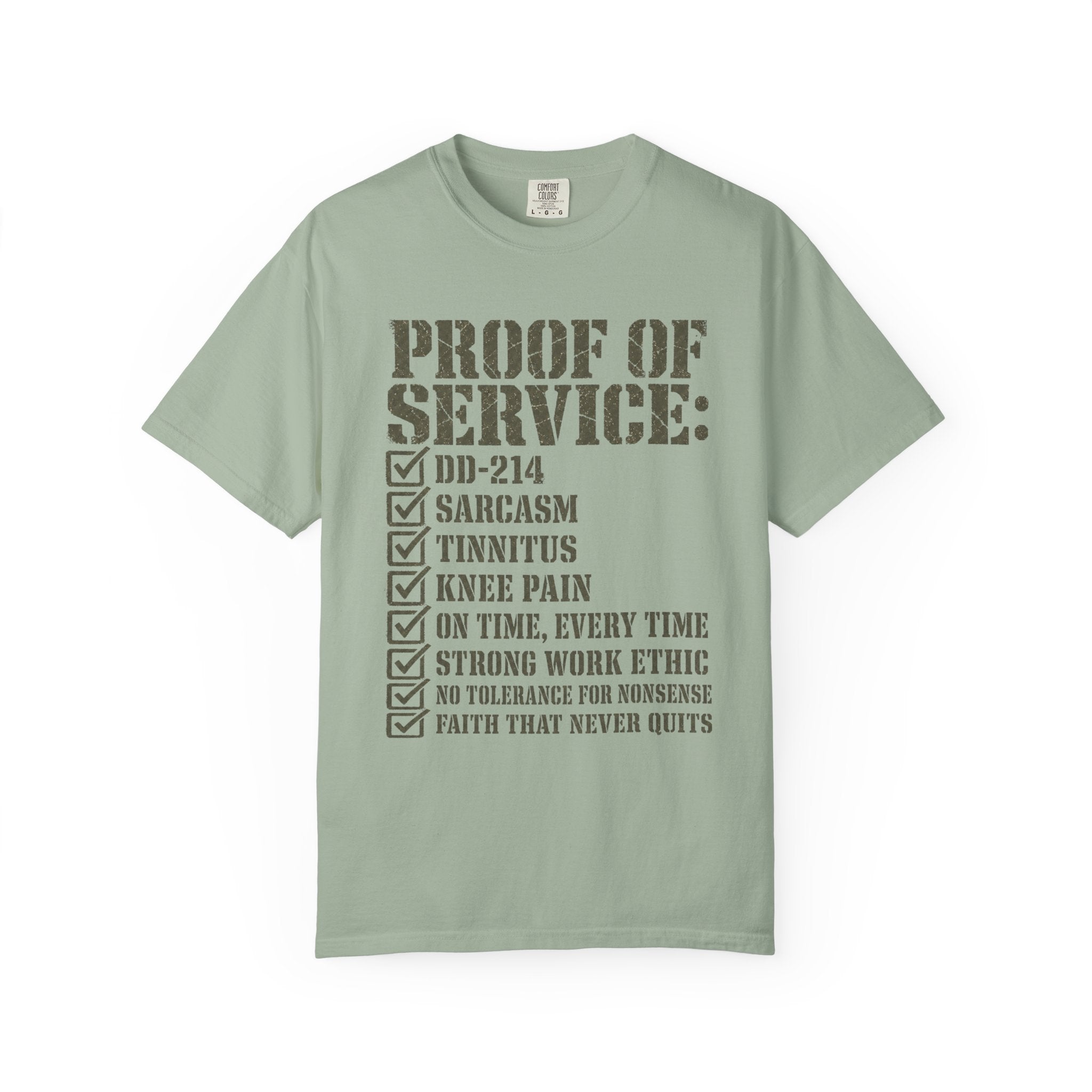 Military Service Checklist Tee Shirt