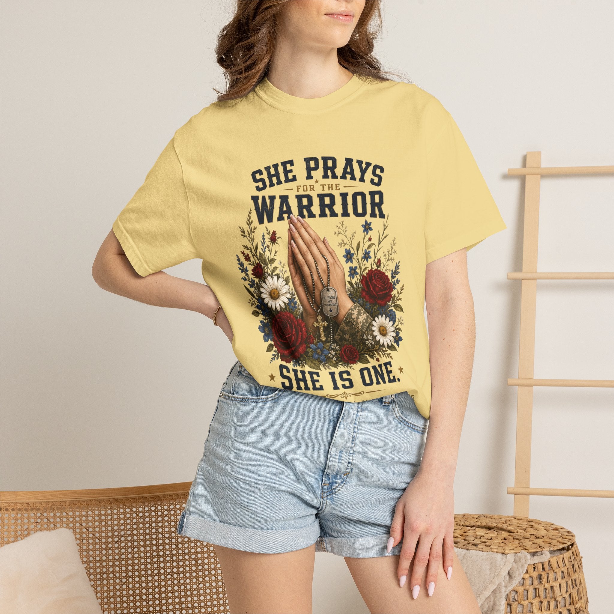 She Prays For The Warrior - She Is One Tee Shirt