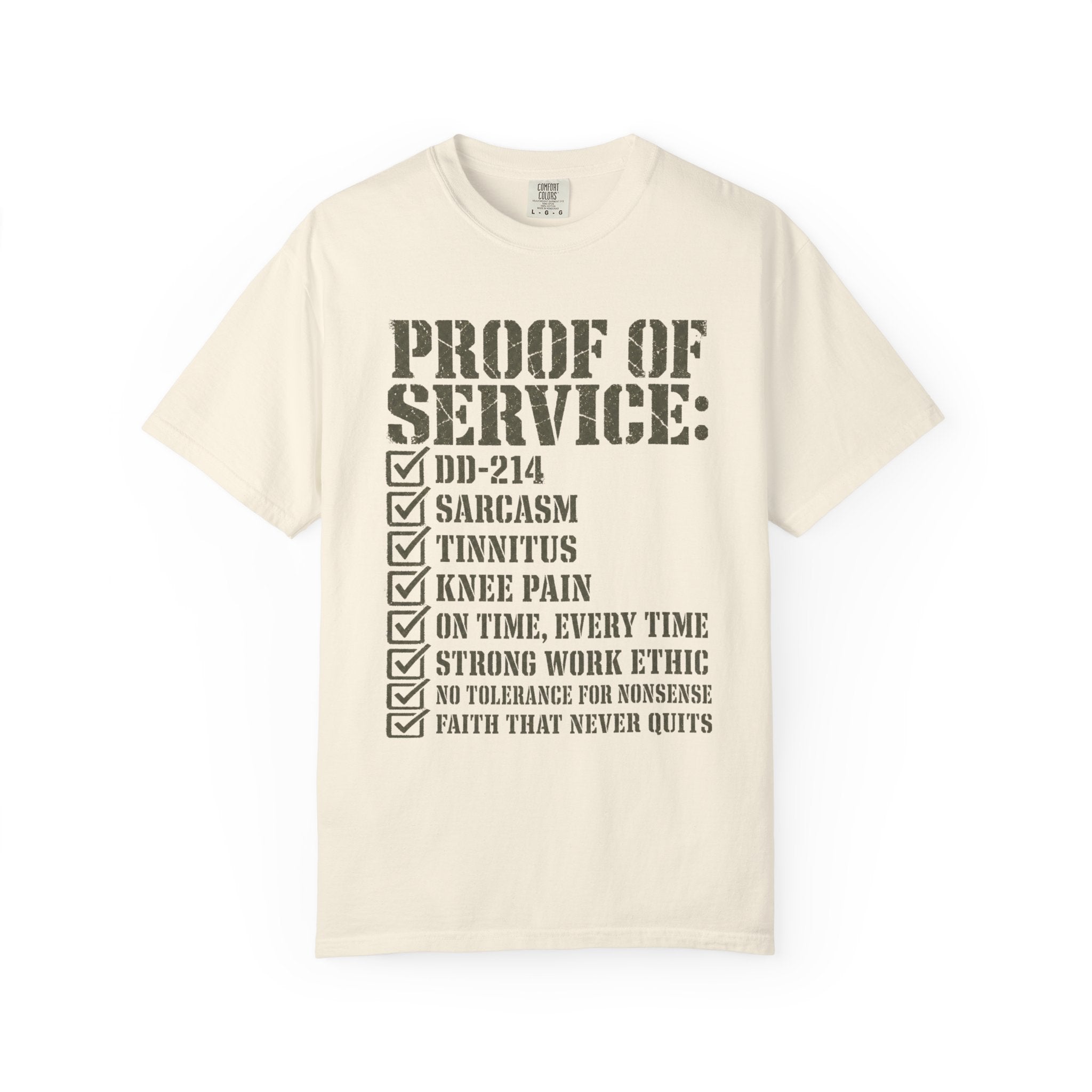 Military Service Checklist Tee Shirt