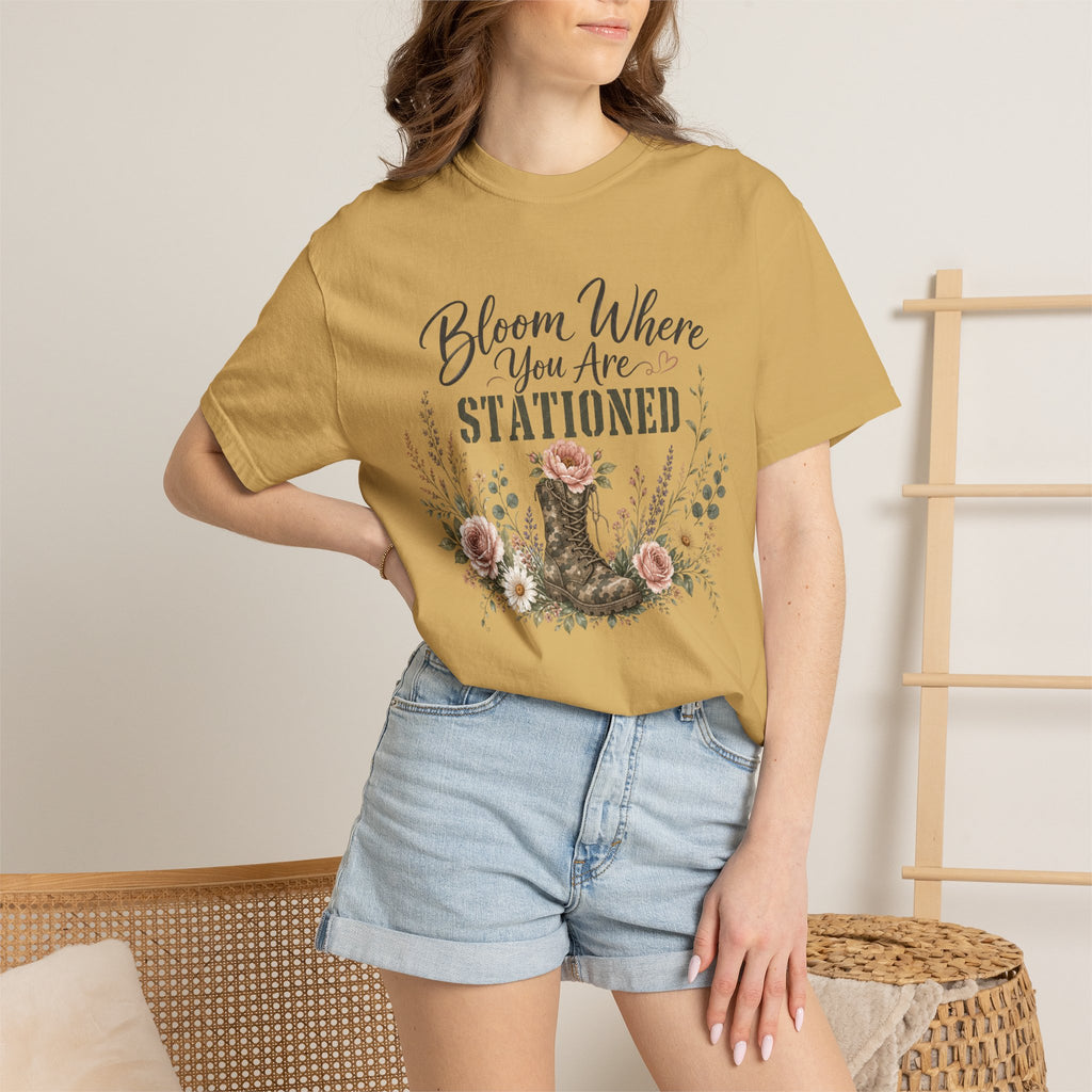 Bloom Where You Are Stationed Tee Shirt