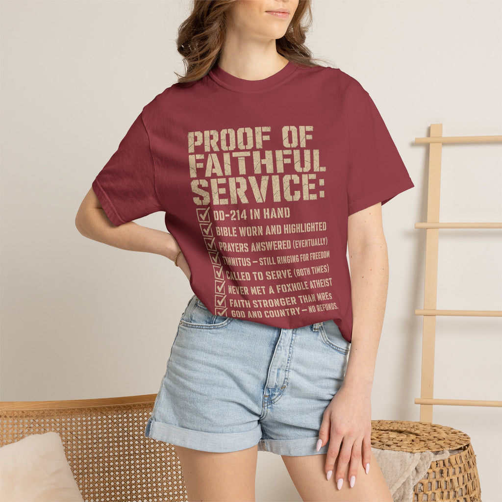 Proof Of Faithful Service Tee Shirt